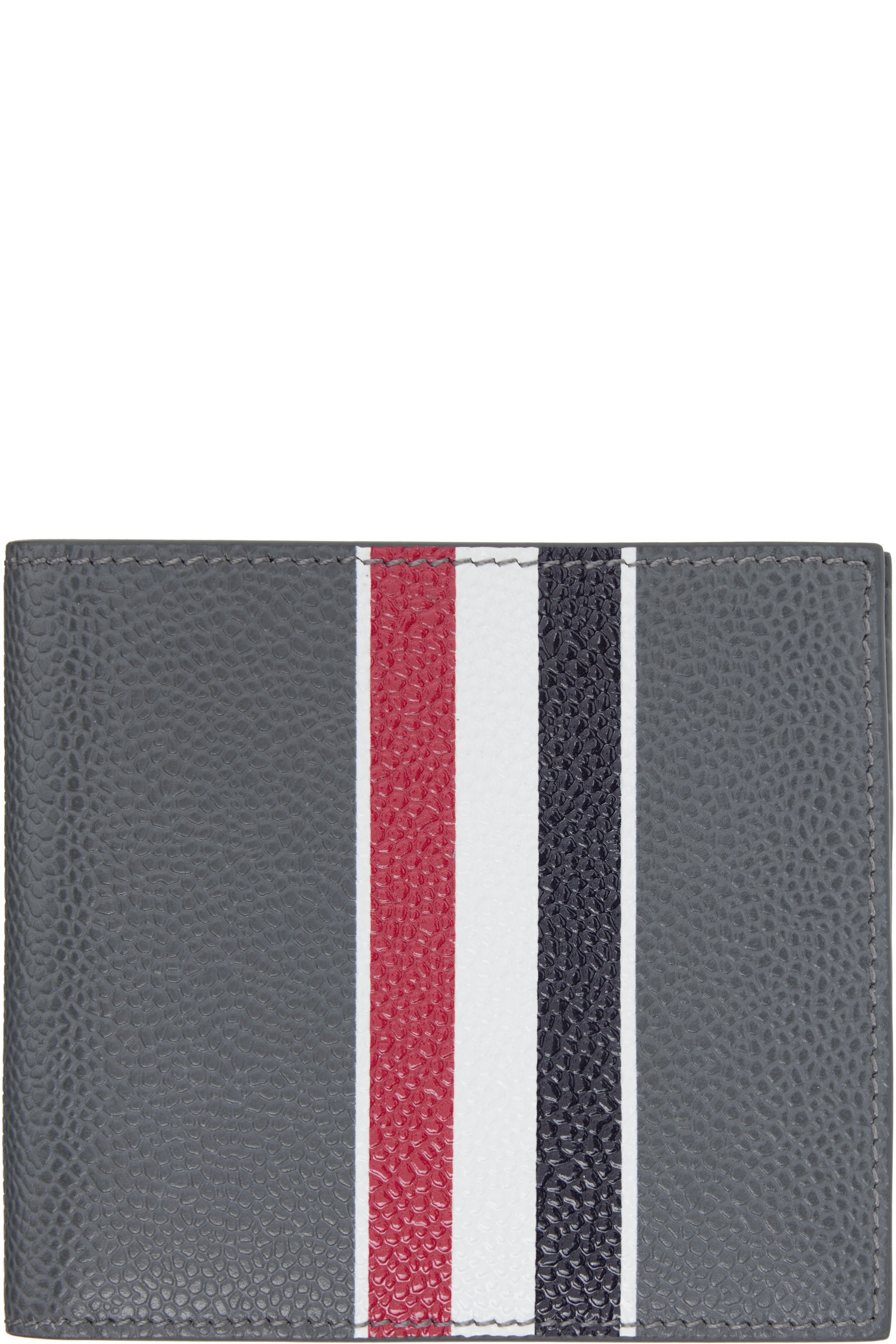 Thom Browne - Gray RWB Stripe Billfold Wallet