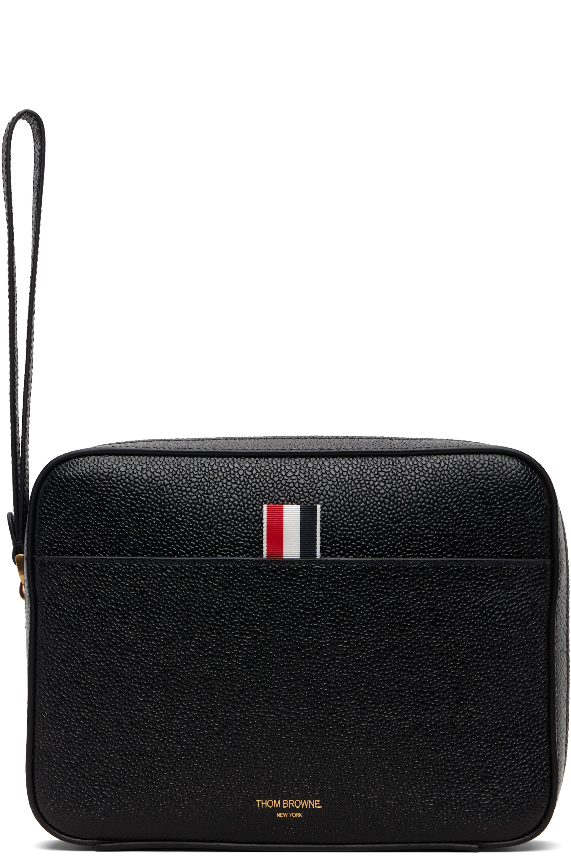 Thom Browne - Black Pebble Grain Leather Pouch