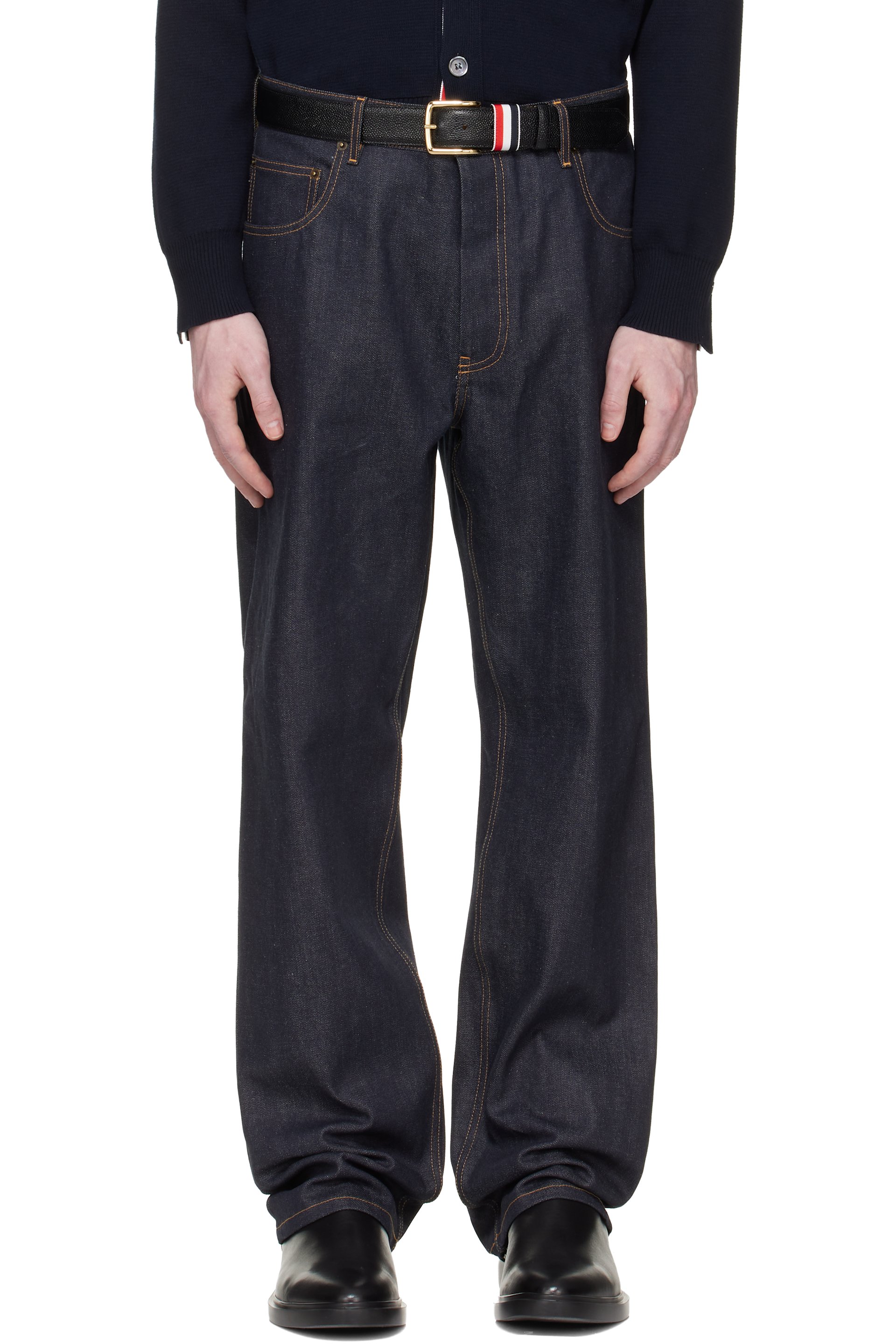 Thom Browne - Navy Selvedge Denim 5-Pocket Jeans