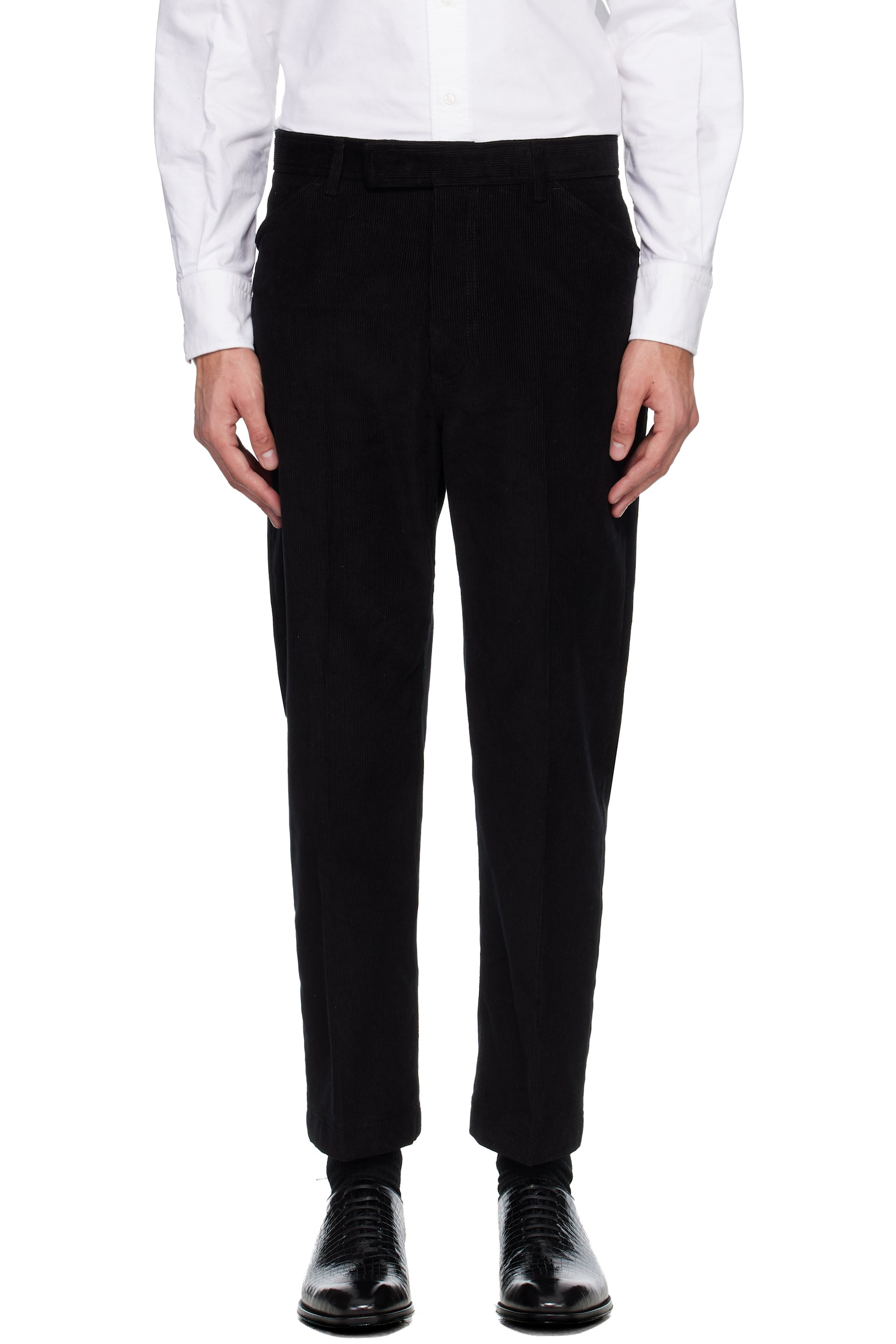 Thom Browne - Black Narrow Wale Corduroy Tapered Chino Trousers