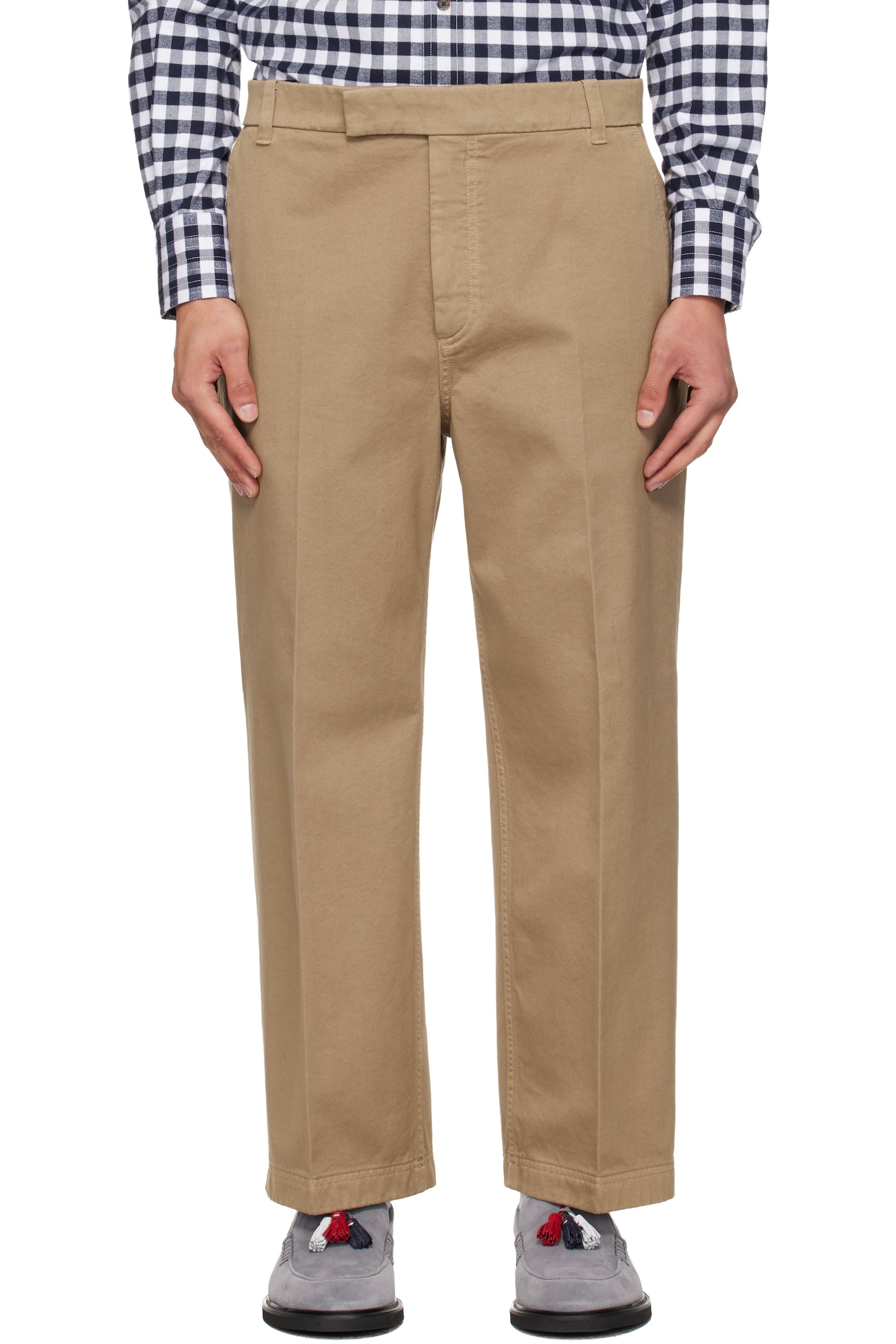 Thom Browne - Beige Cotton Twill Utility Trousers