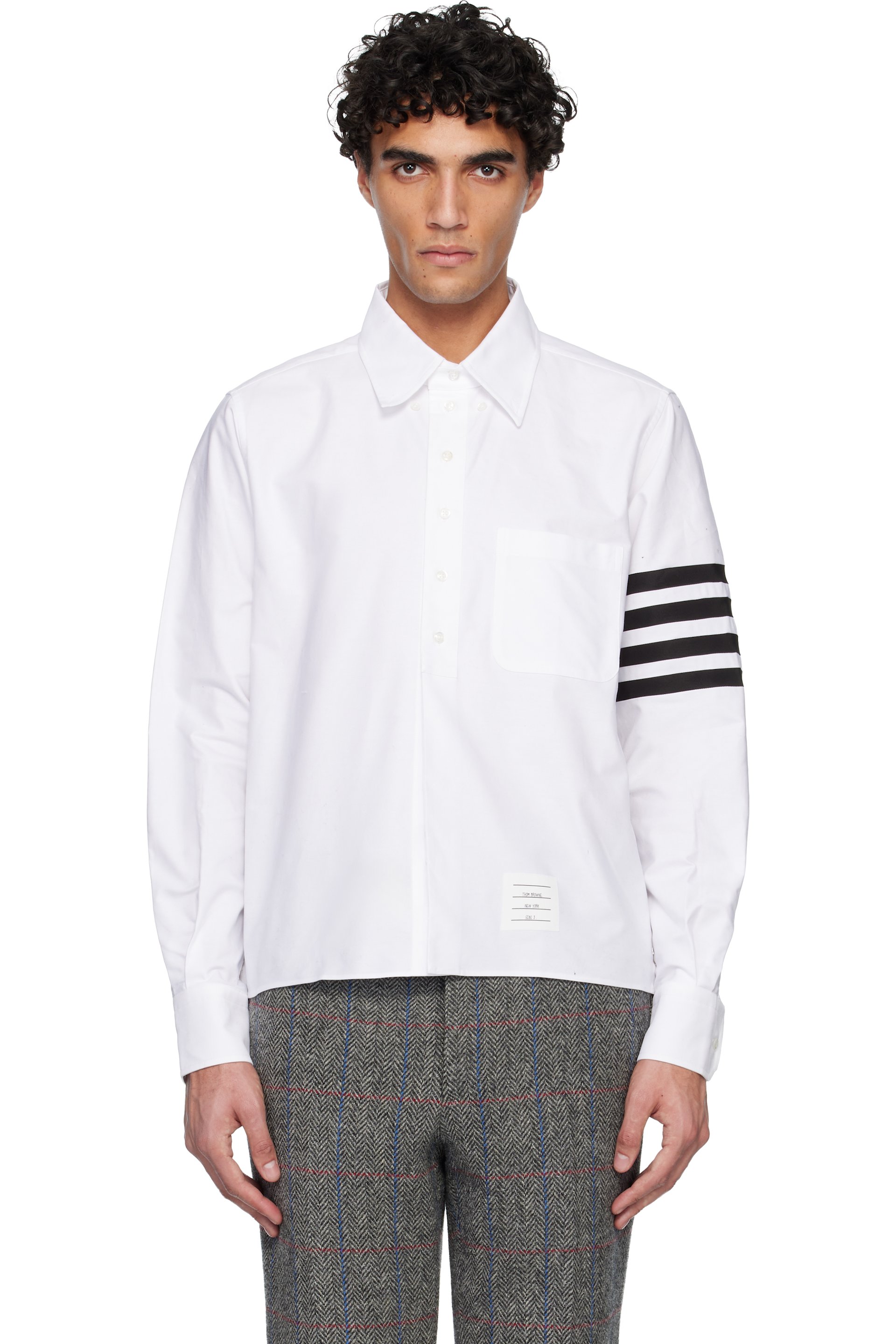 Thom Browne - White 4-Bar Oxford Shirt