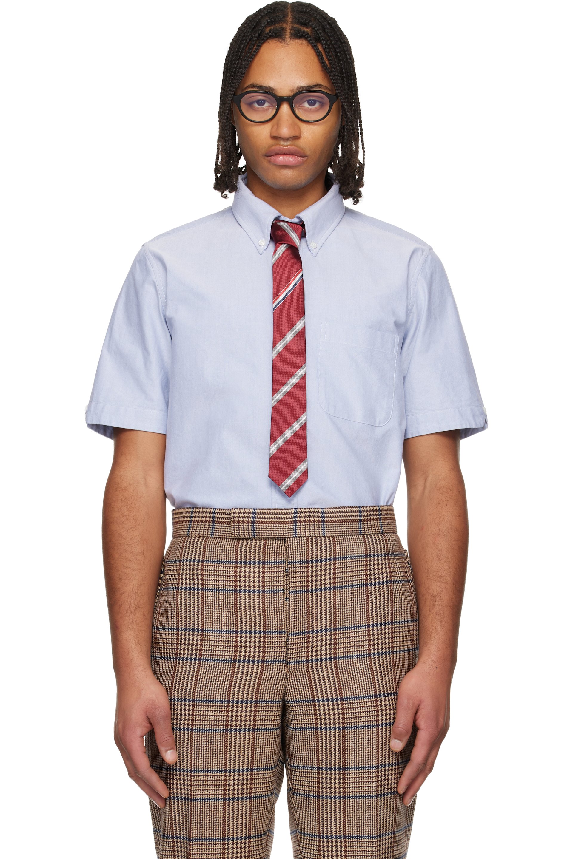 Thom Browne - Blue Oxford Short Sleeve Shirt