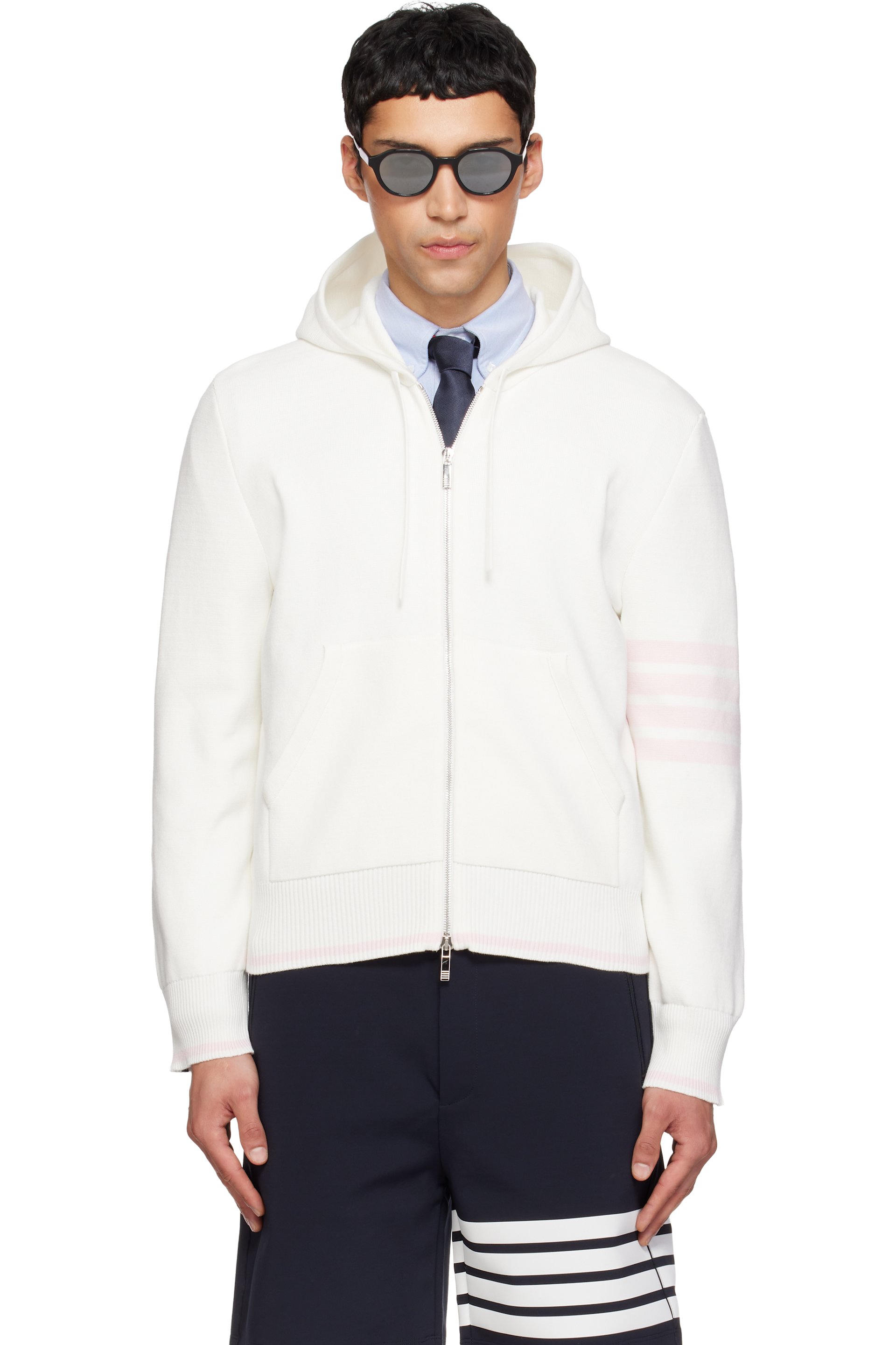 Thom Browne - Off-White Milano Stitch Zip Hoodie