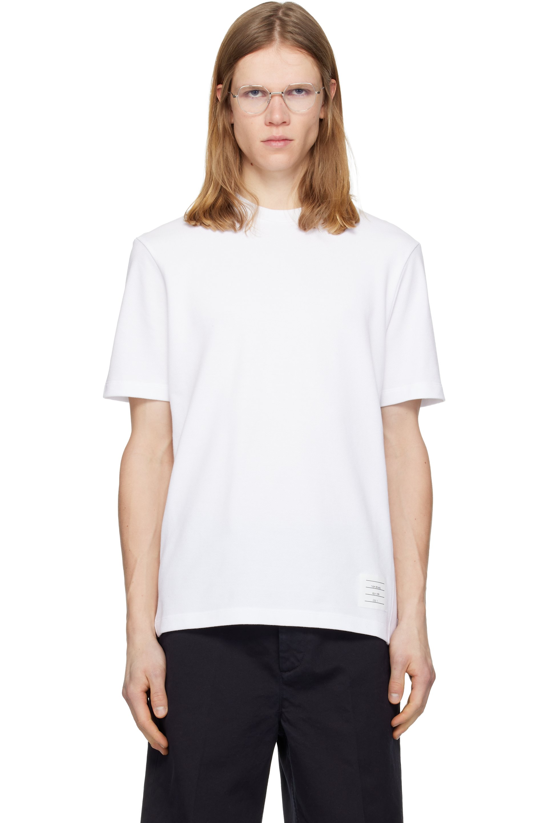 Thom Browne - White Classic Pique 4-Bar T-shirt