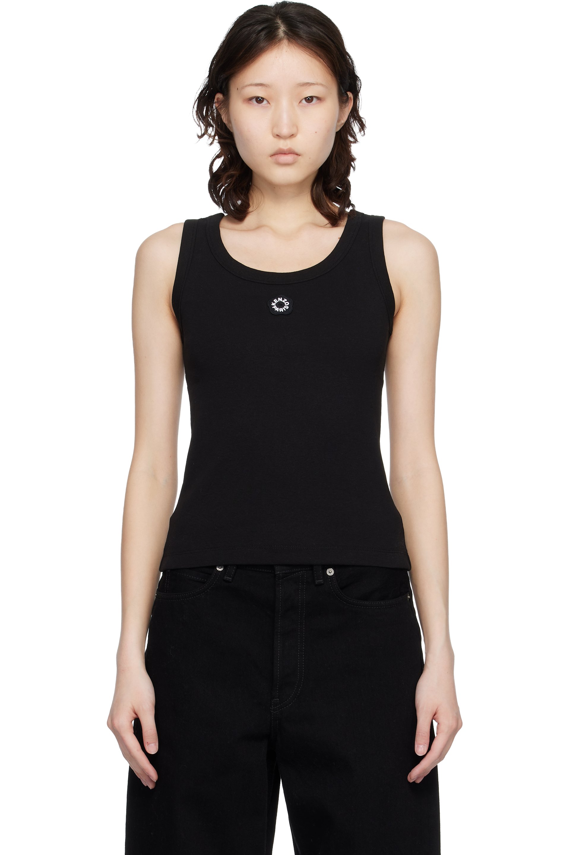 Kenzo - Débardeur noir à écusson brodé - BOKE FLOWER 2.0