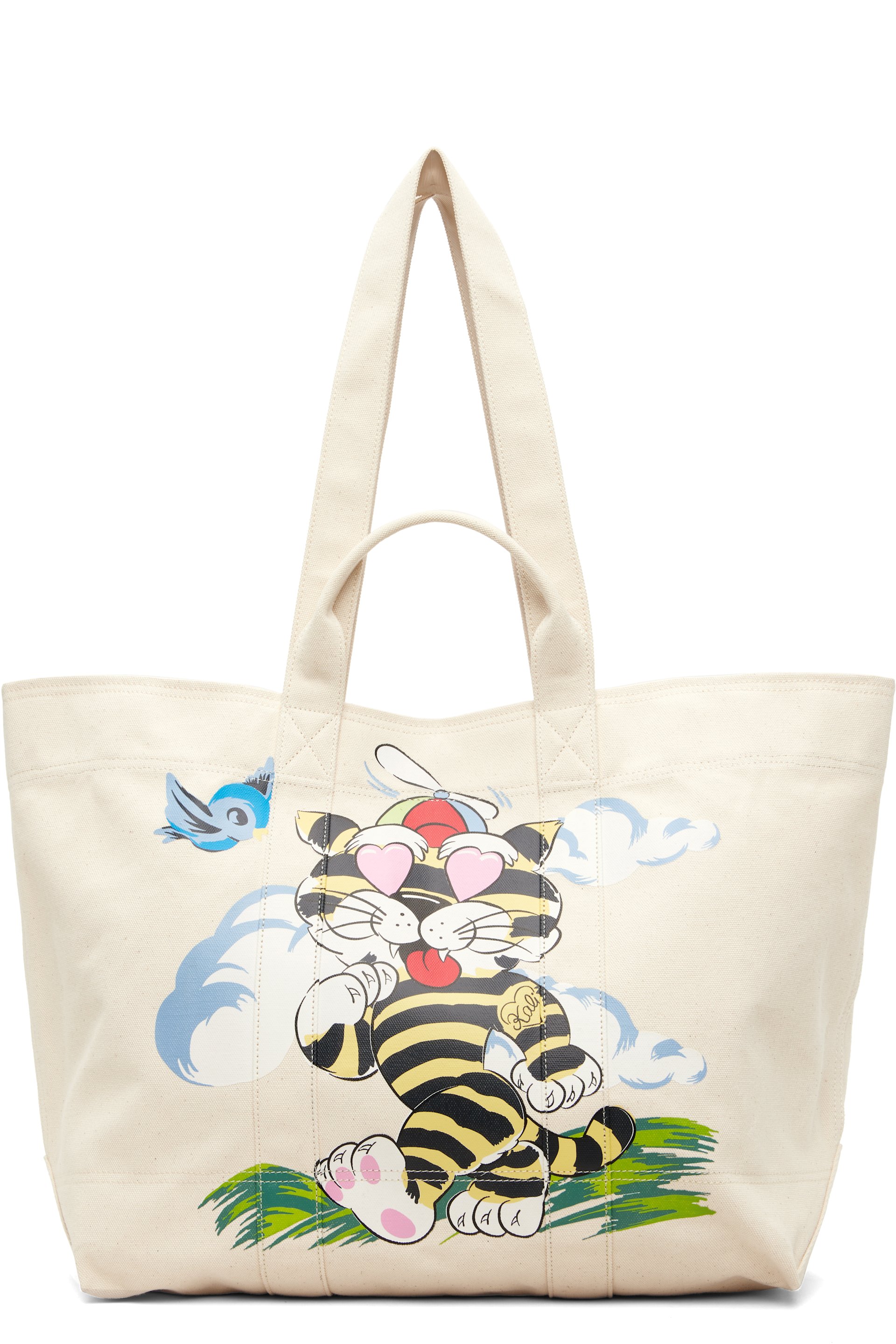 Kenzo - Off-White Kenzo Paris 'KENZO Cartoon' Large Tote