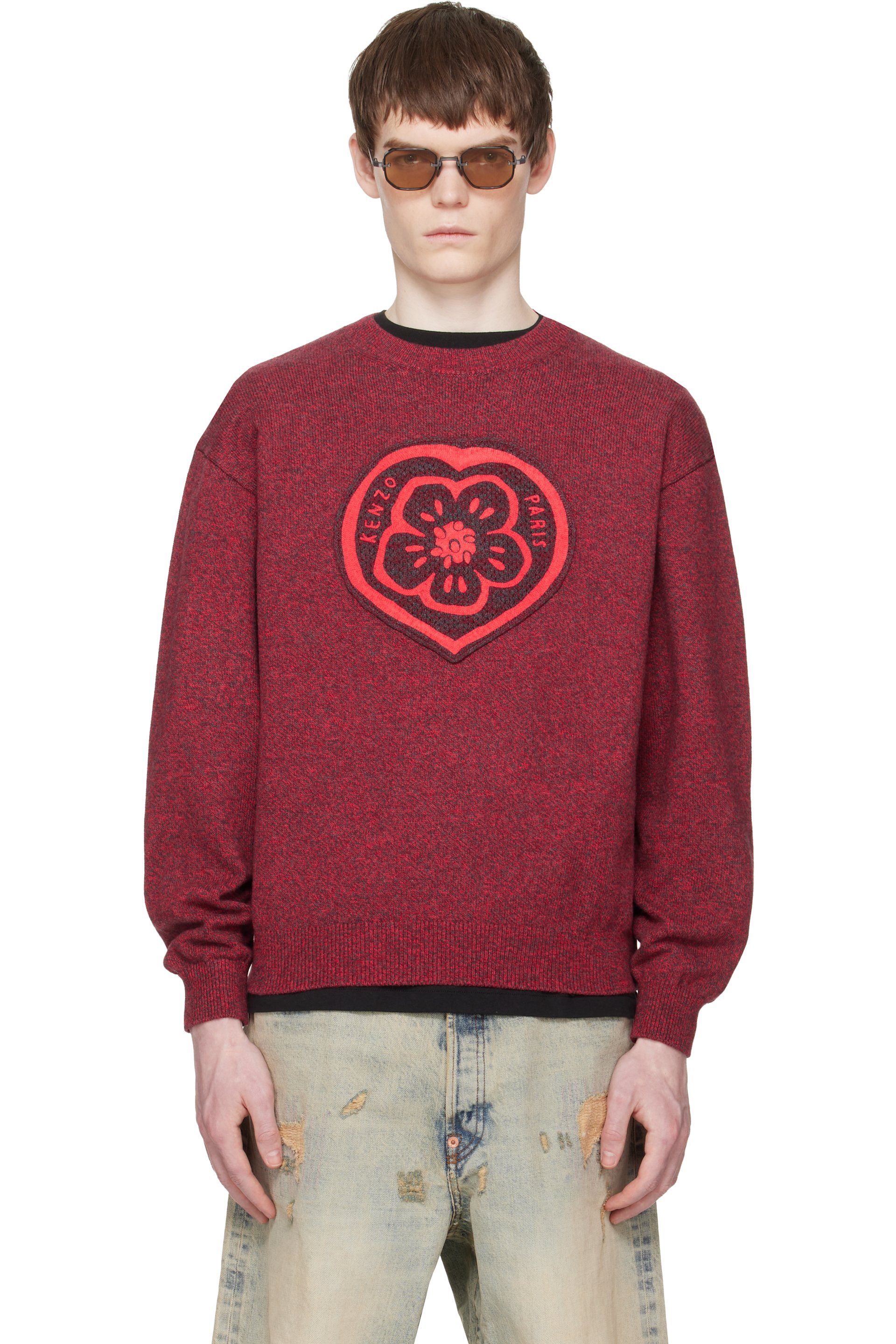 Kenzo - Red Kenzo Paris 'KENZO Boke Heart' Sweater