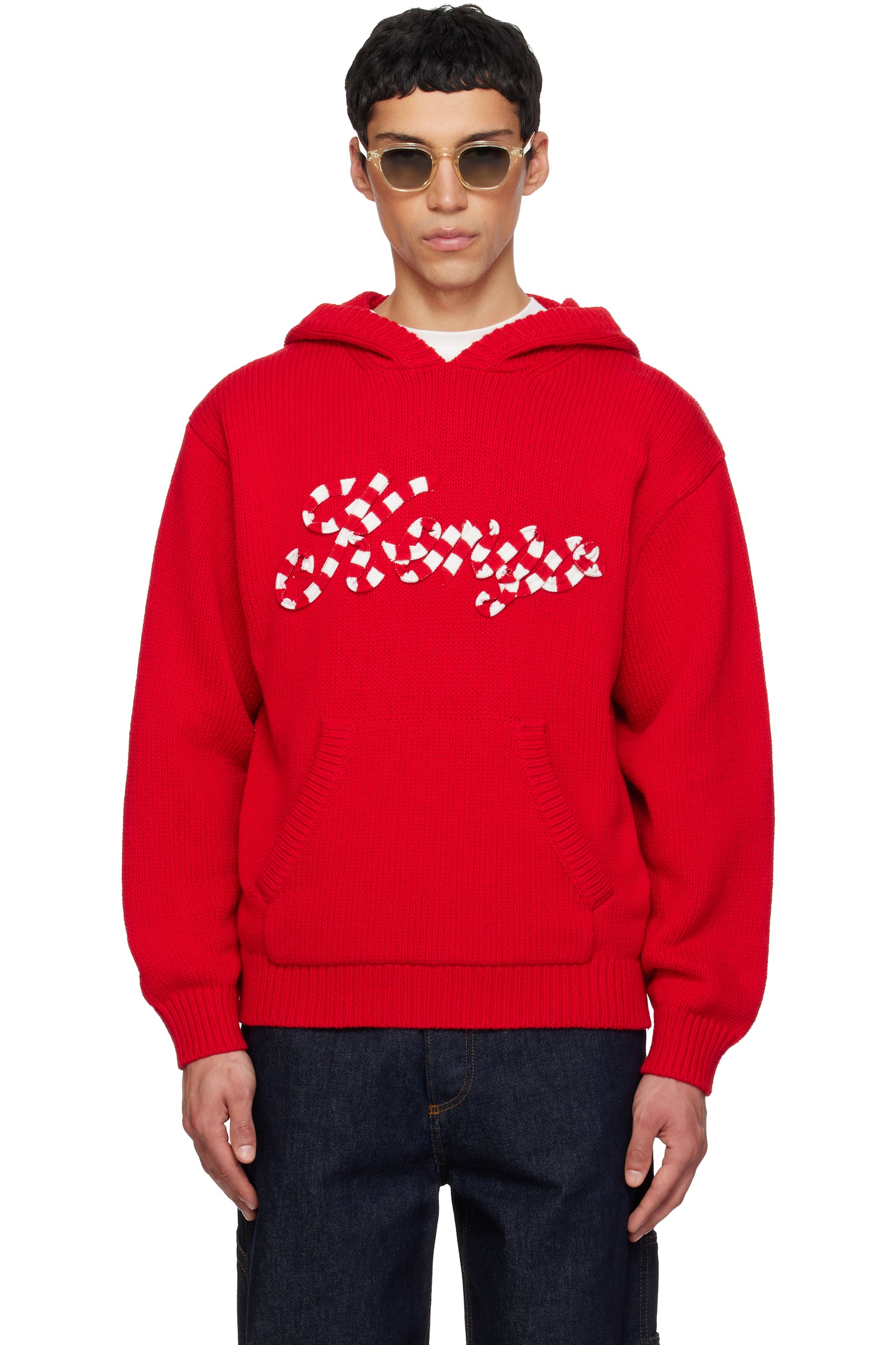 Kenzo - Red Kenzo Paris 'KENZO Winter Holidays' Embroidered Hoodie