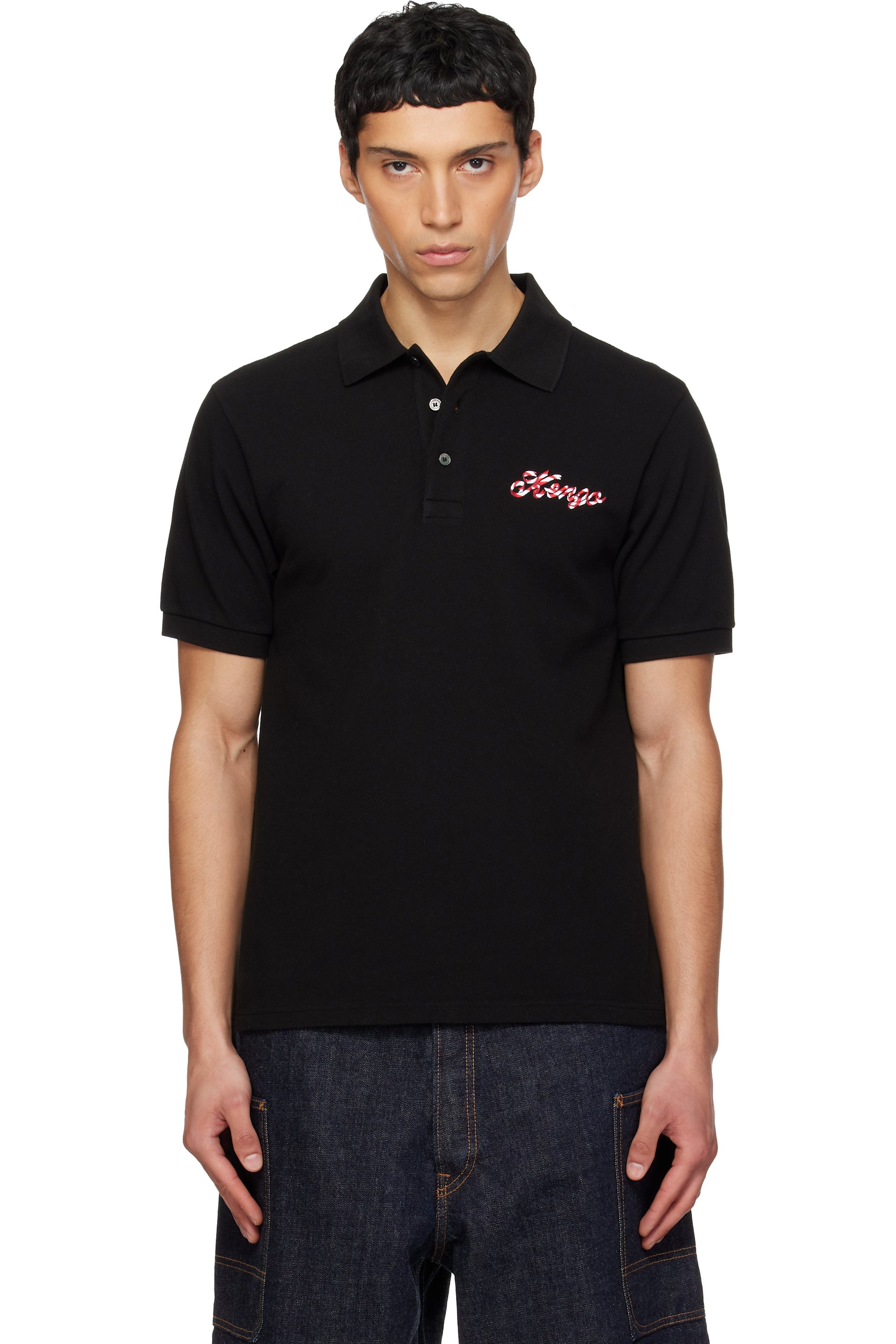 Kenzo - Black Kenzo Paris 'KENZO Winter Holidays' Embroidered Polo