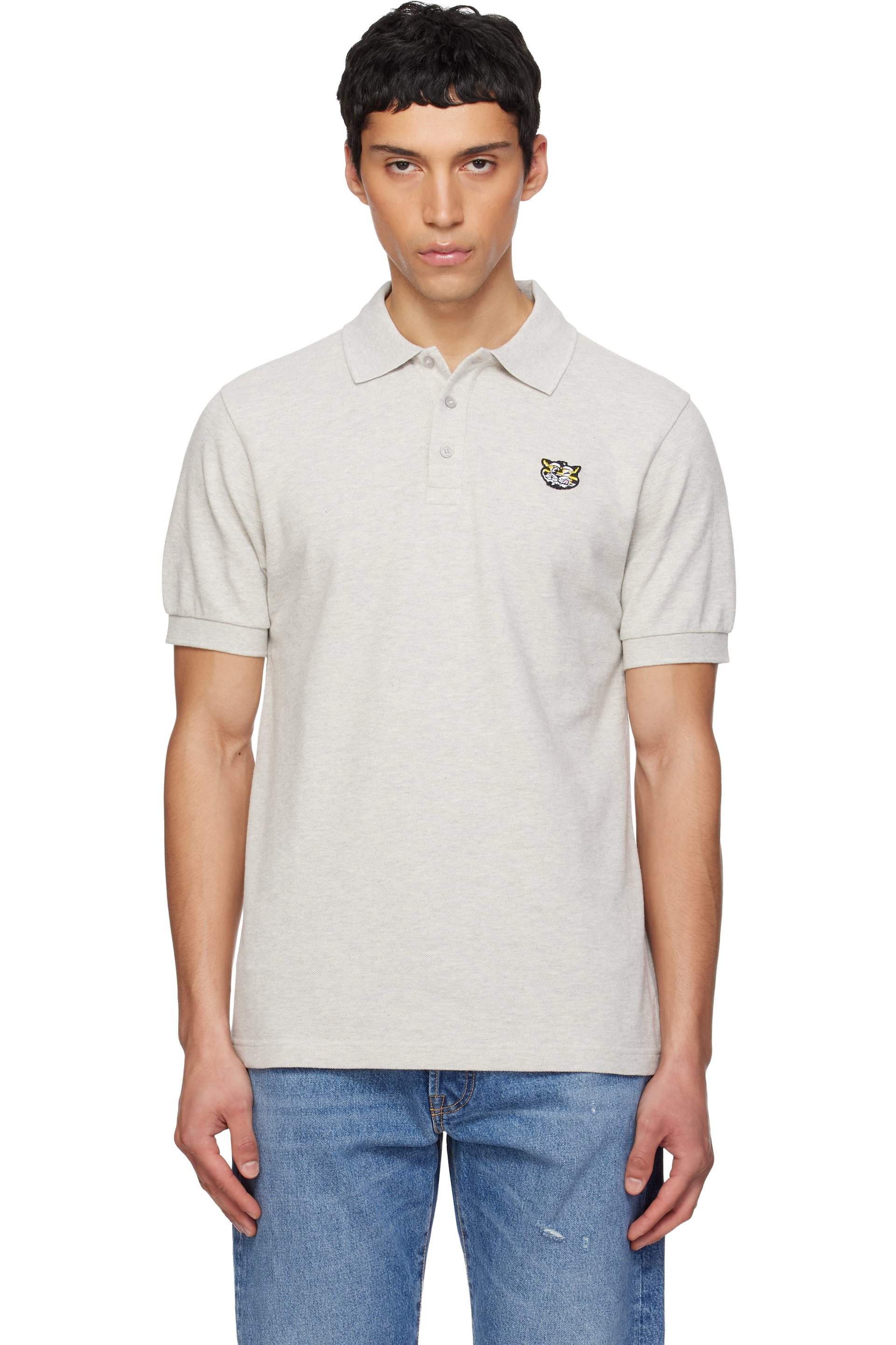 Kenzo - Gray Kenzo Paris 'KENZO Wild Tiger' Slim Polo