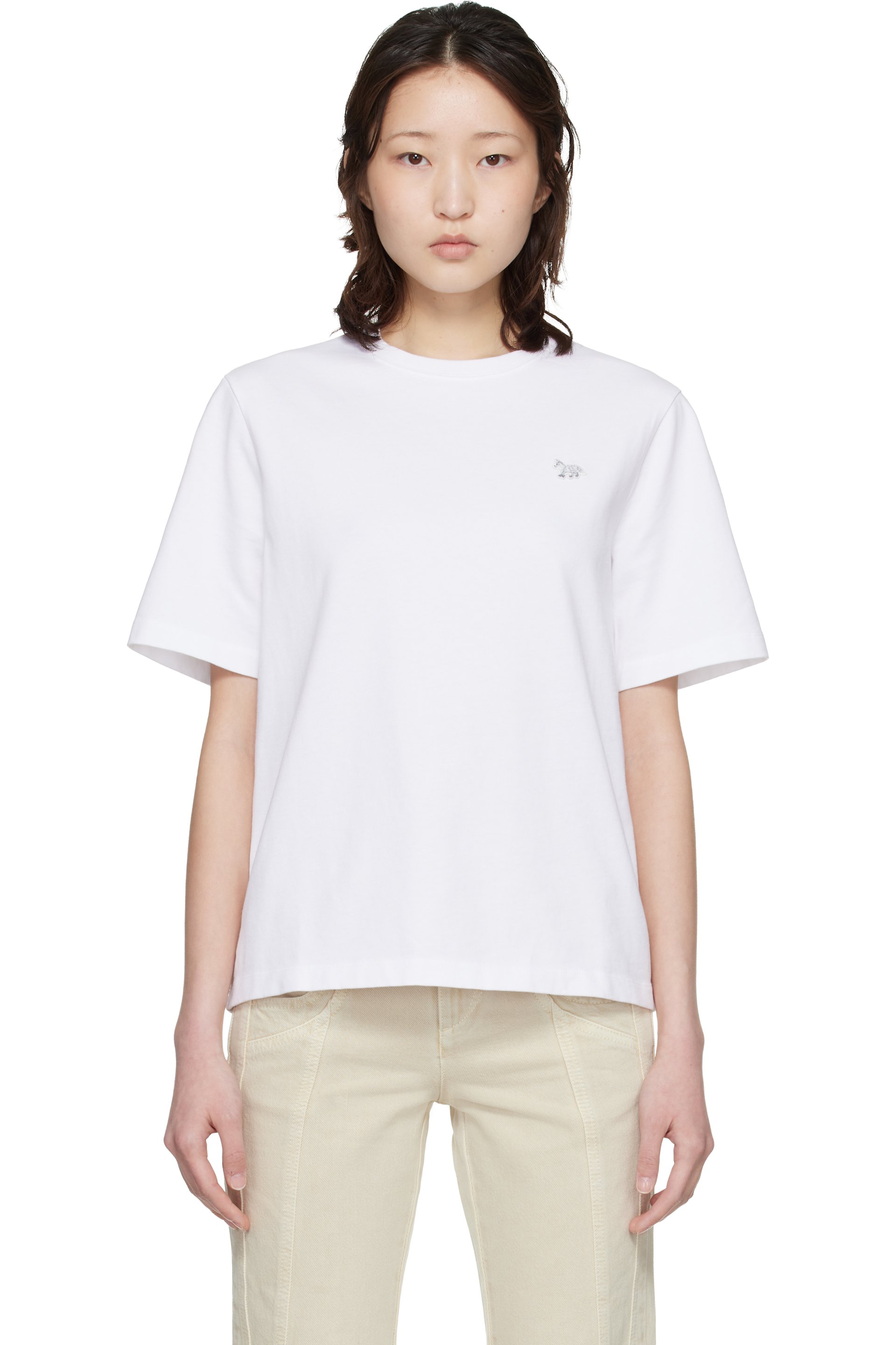 Maison Kitsuné - T-shirt décontracté blanc à logo Baby Fox