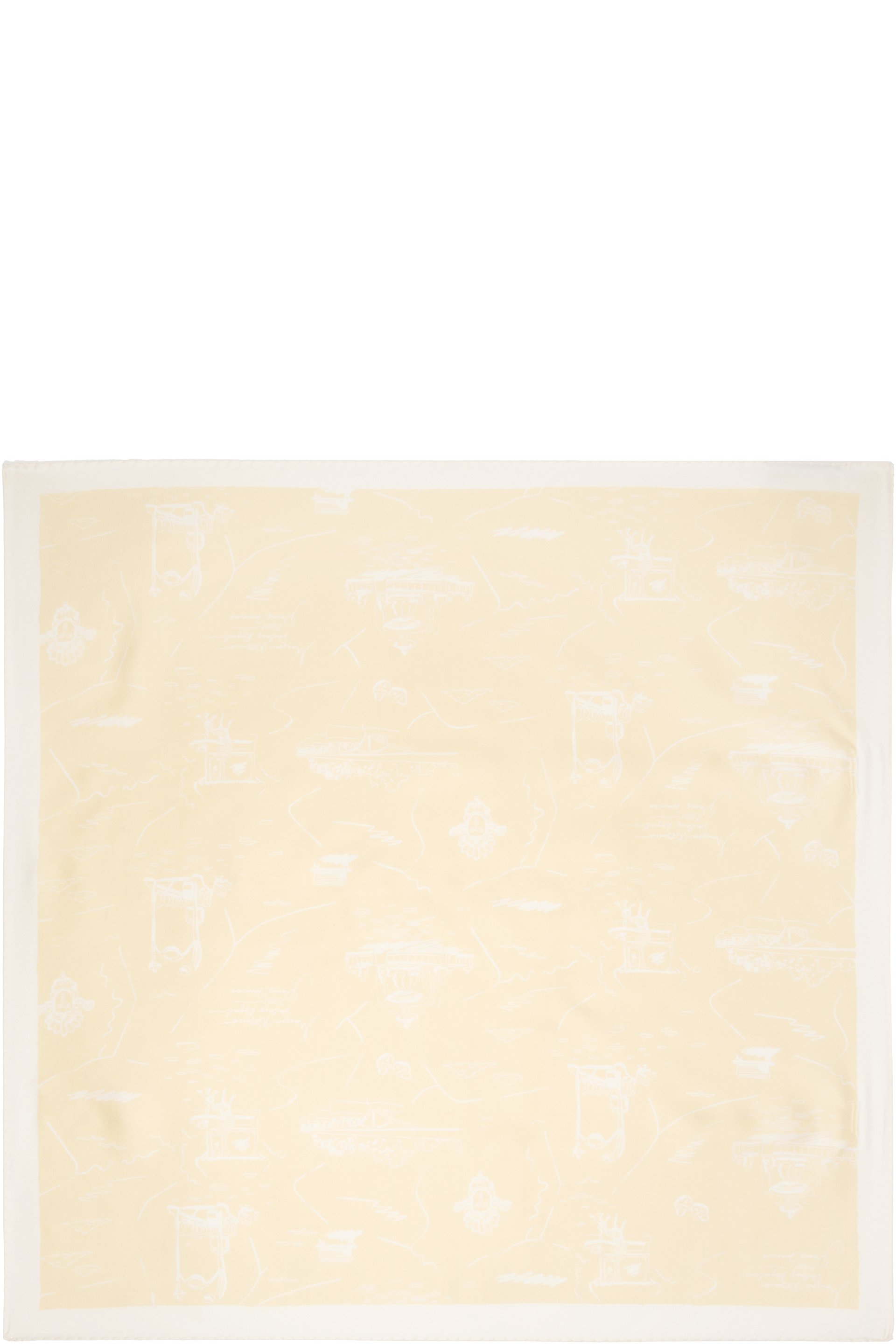 Maison Kitsuné - Yellow Parisian Map Silk Scarf