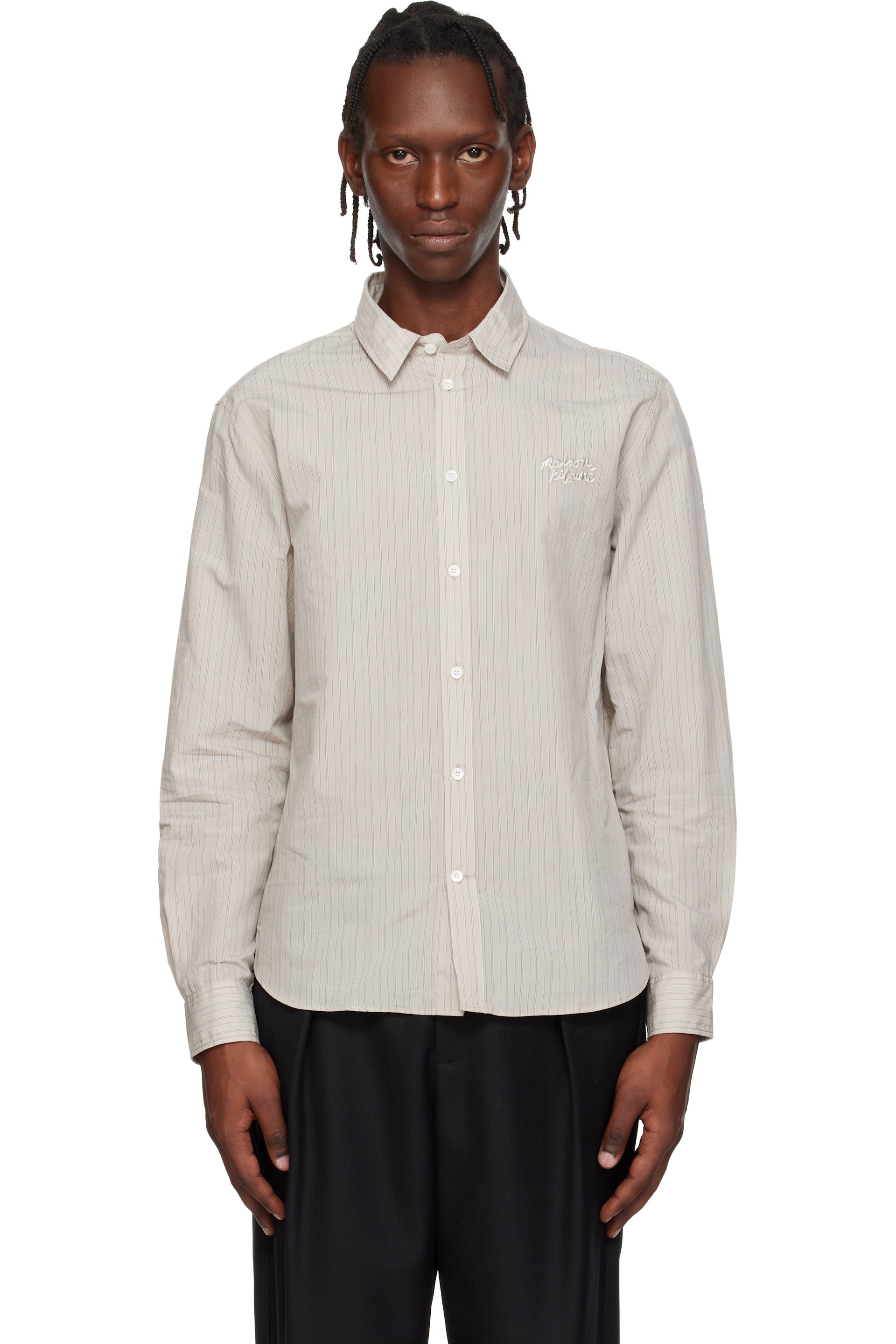 Maison Kitsuné - 驼色 Maison Kitsuné Handwriting Casual 衬衫