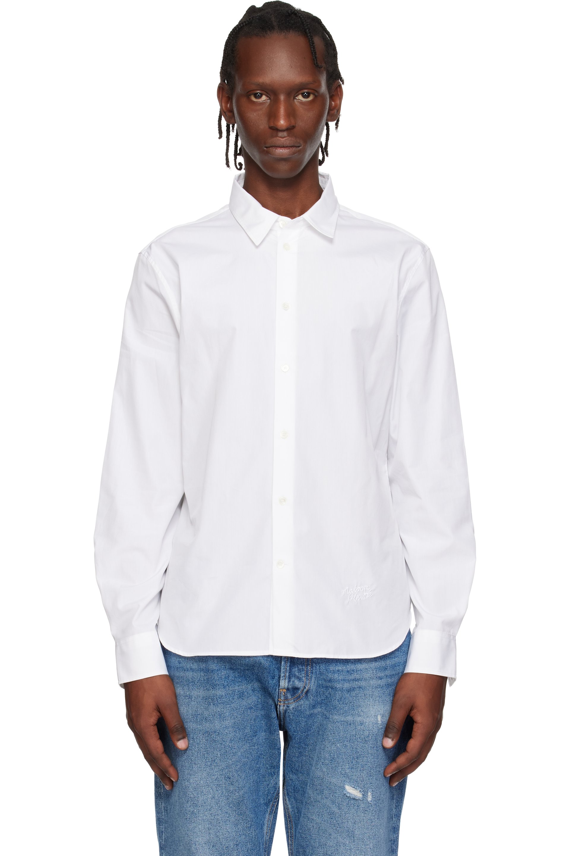 Maison Kitsuné - 白色 Maison Kitsuné Handwriting Casual 衬衫