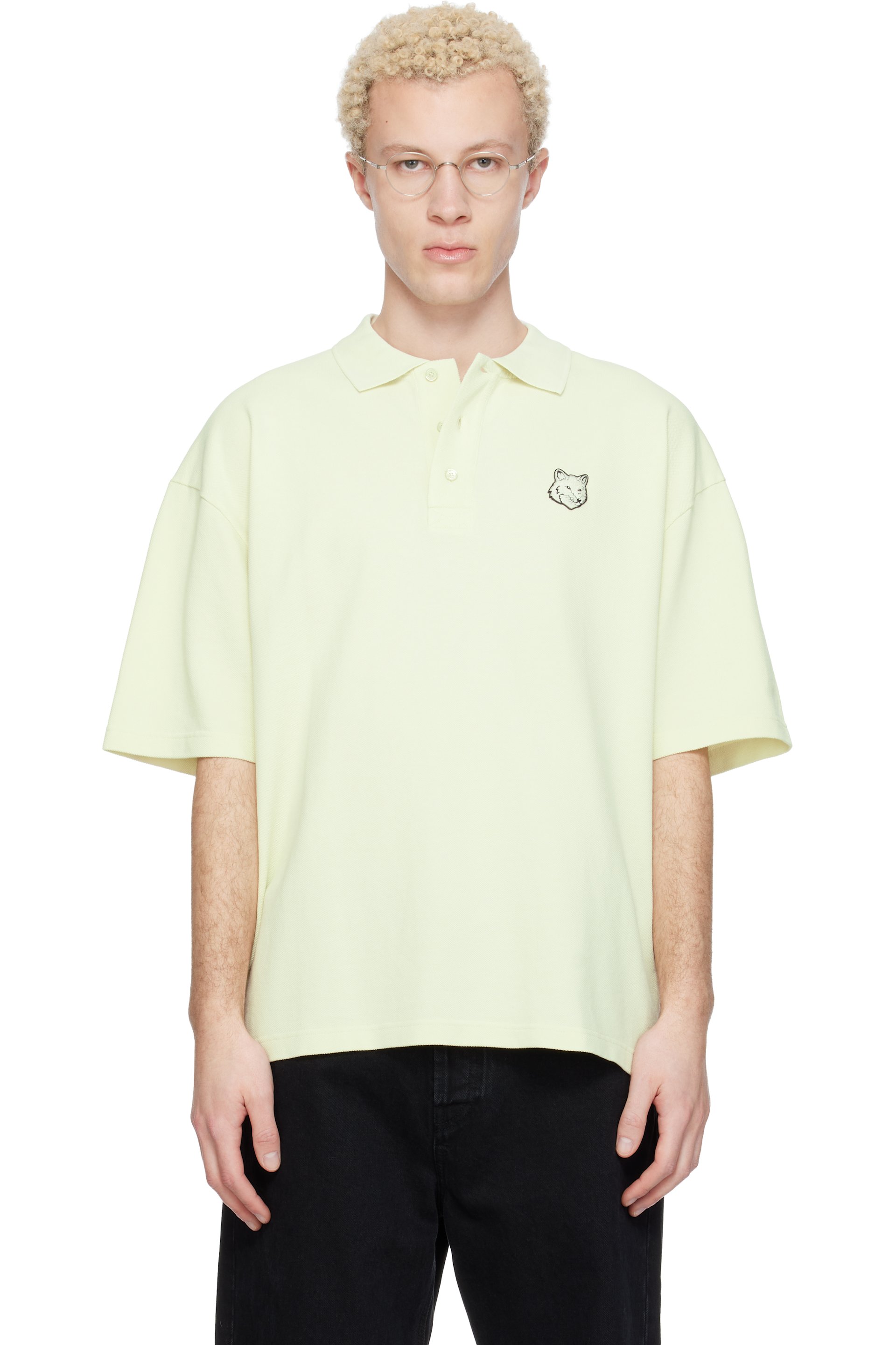 Maison Kitsuné - Green Fox Head Oversize Polo
