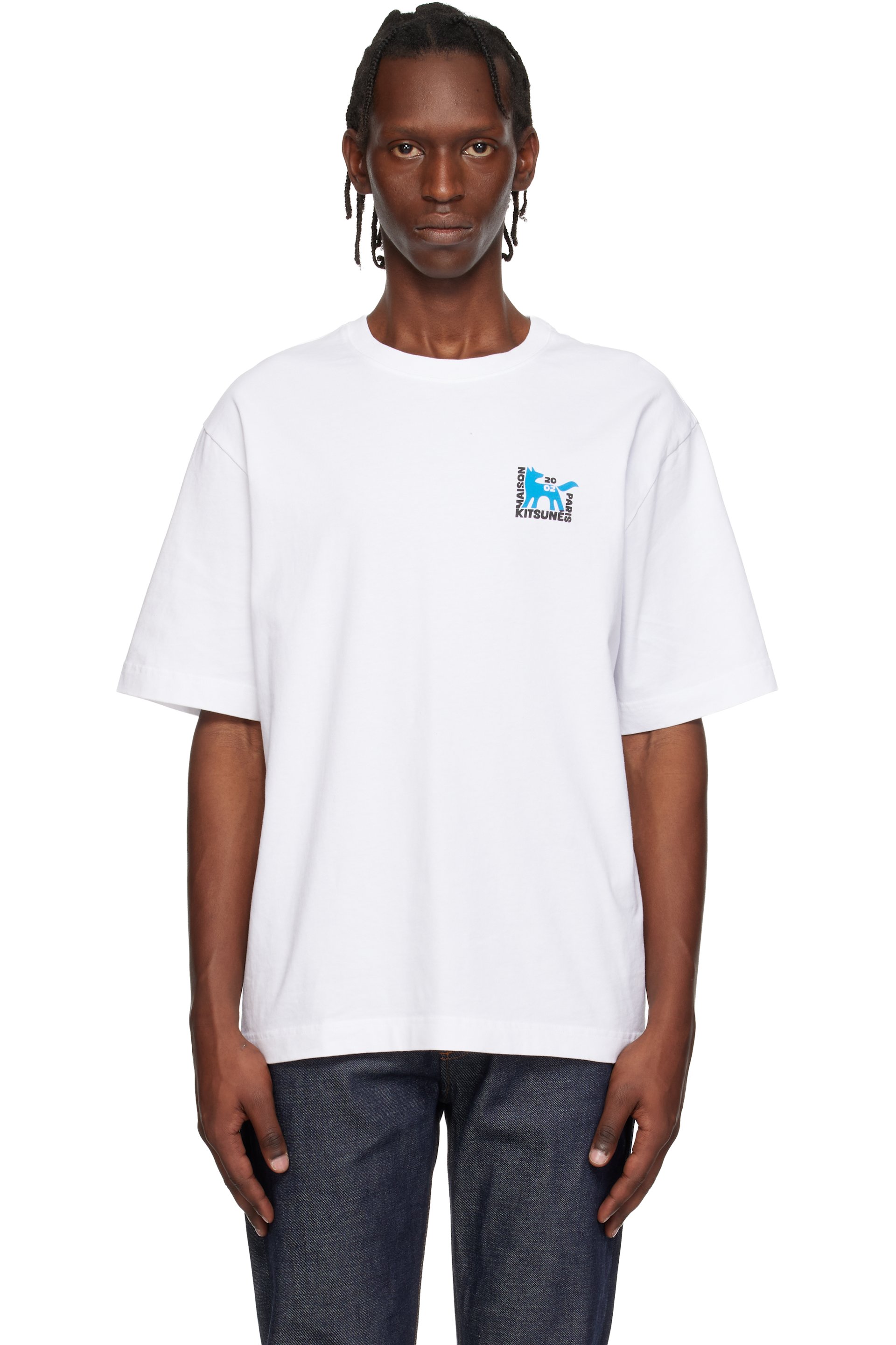 Maison Kitsuné - White Gallery Fox Oversize T-shirt