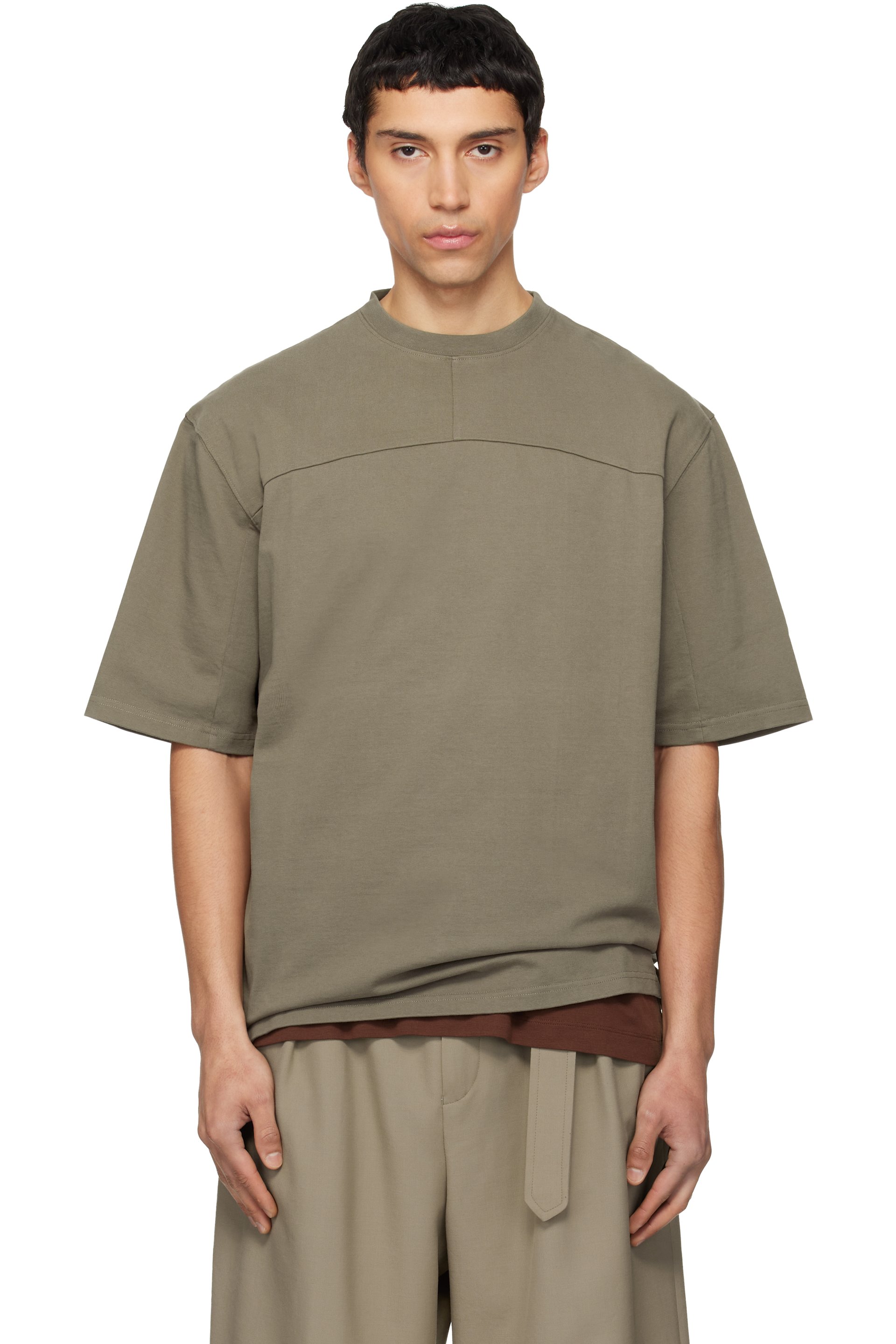 Mordecai - T-shirt taupe à coupe classique