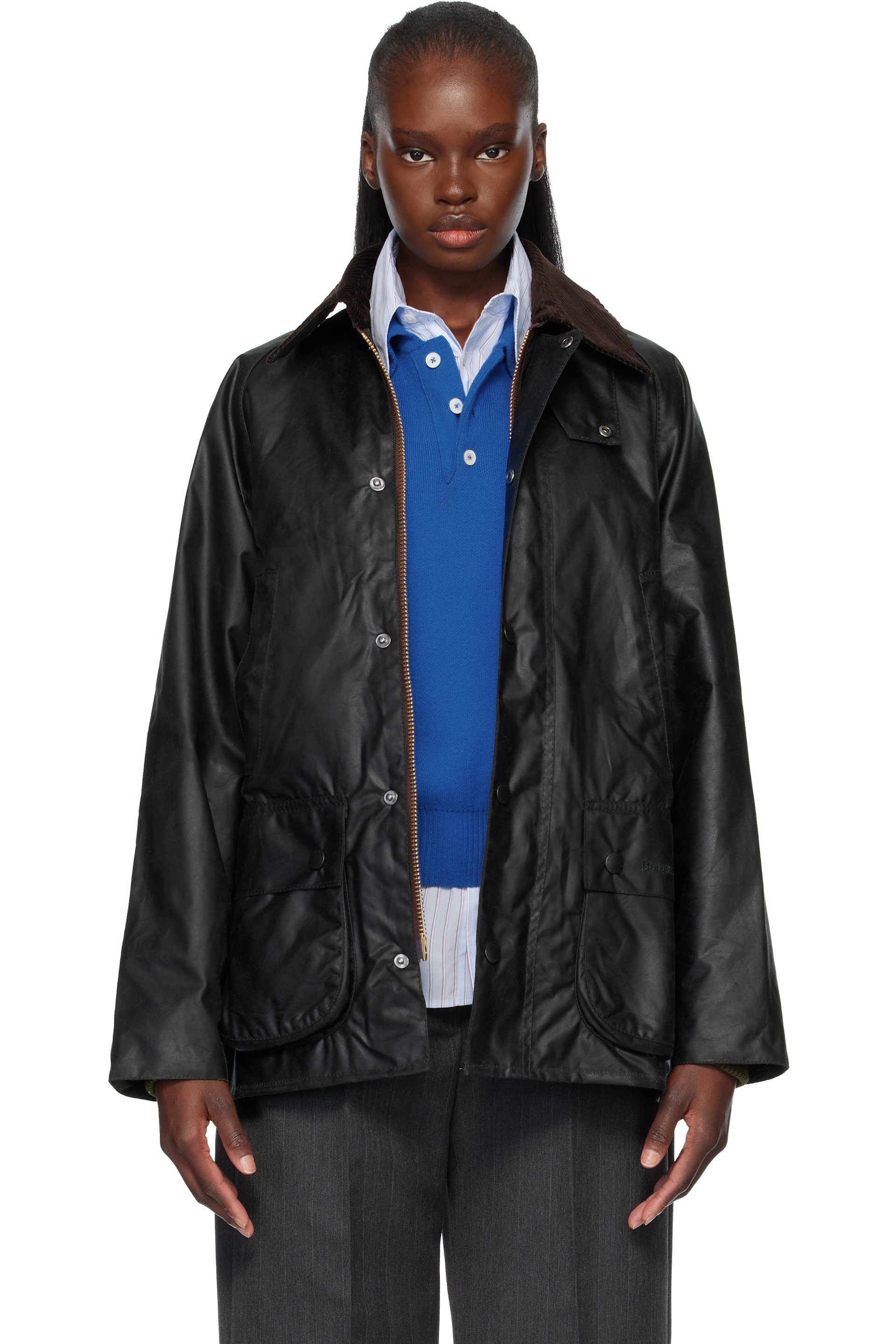 Barbour - Blouson Bedale vert en coton ciré
