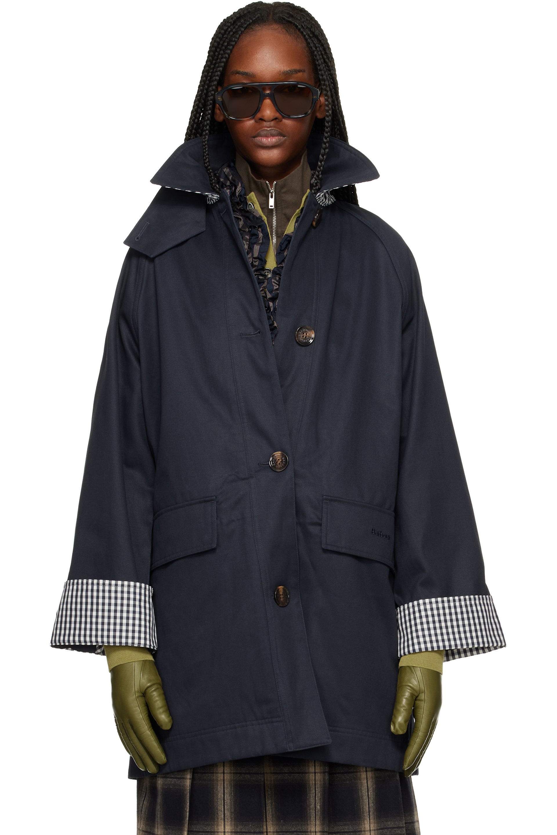 Barbour - Trench décontracté Gabby Car bleu marine