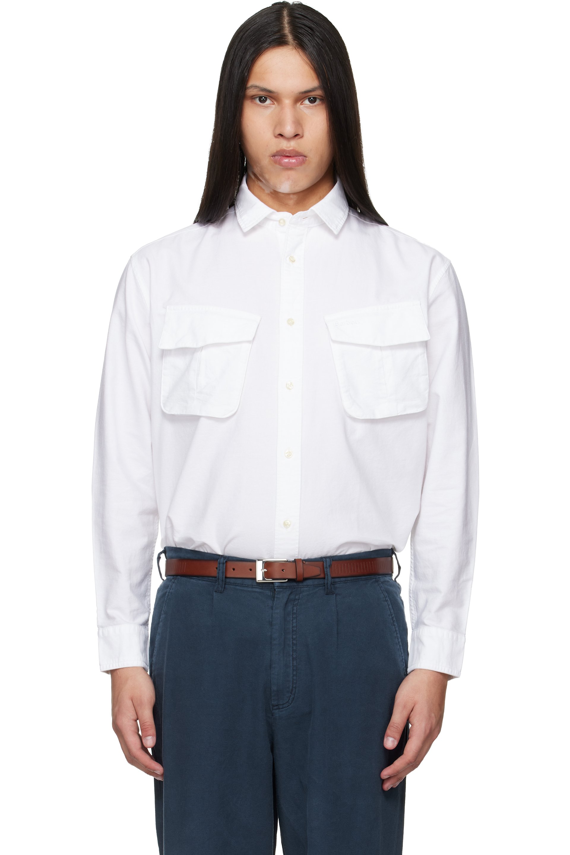 Barbour - White Arnham Oversized Oxford Jungle Shirt