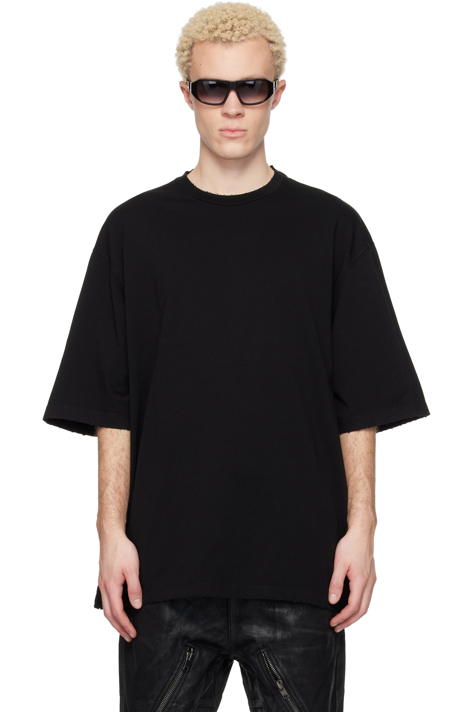DET BLEV SENT - 黑色 Oversized T 恤