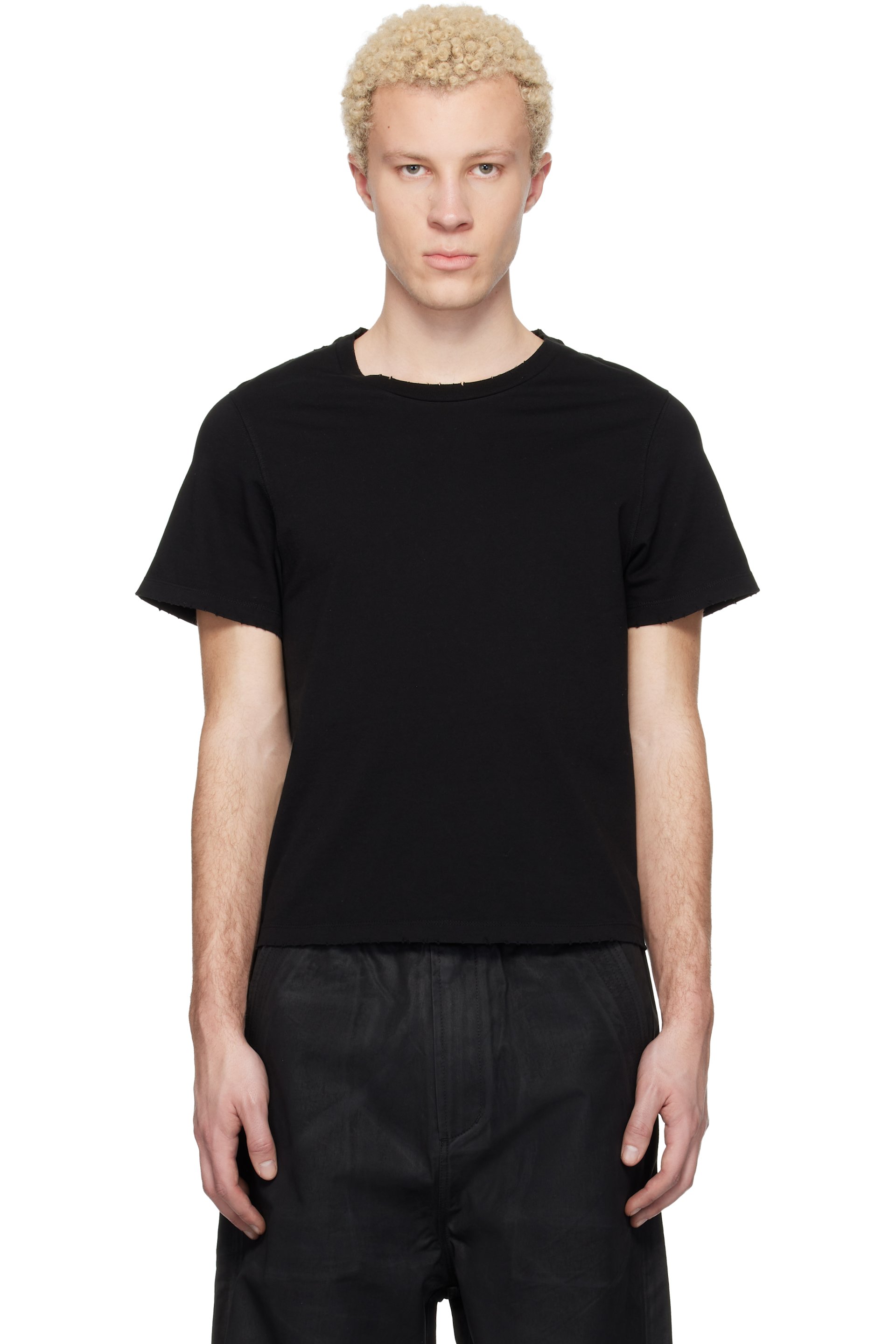 DET BLEV SENT - 黑色 Cropped T 恤