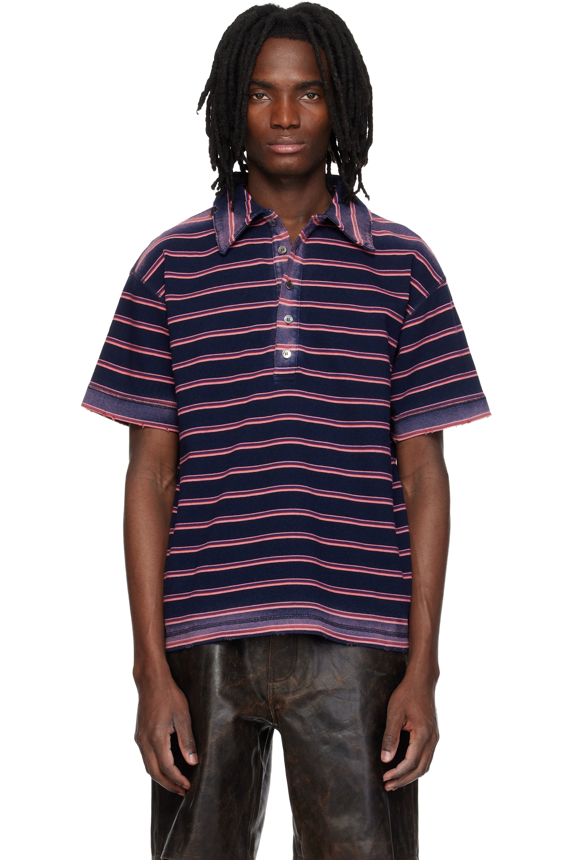 MMIC - Navy & Pink Sunstripe Polo