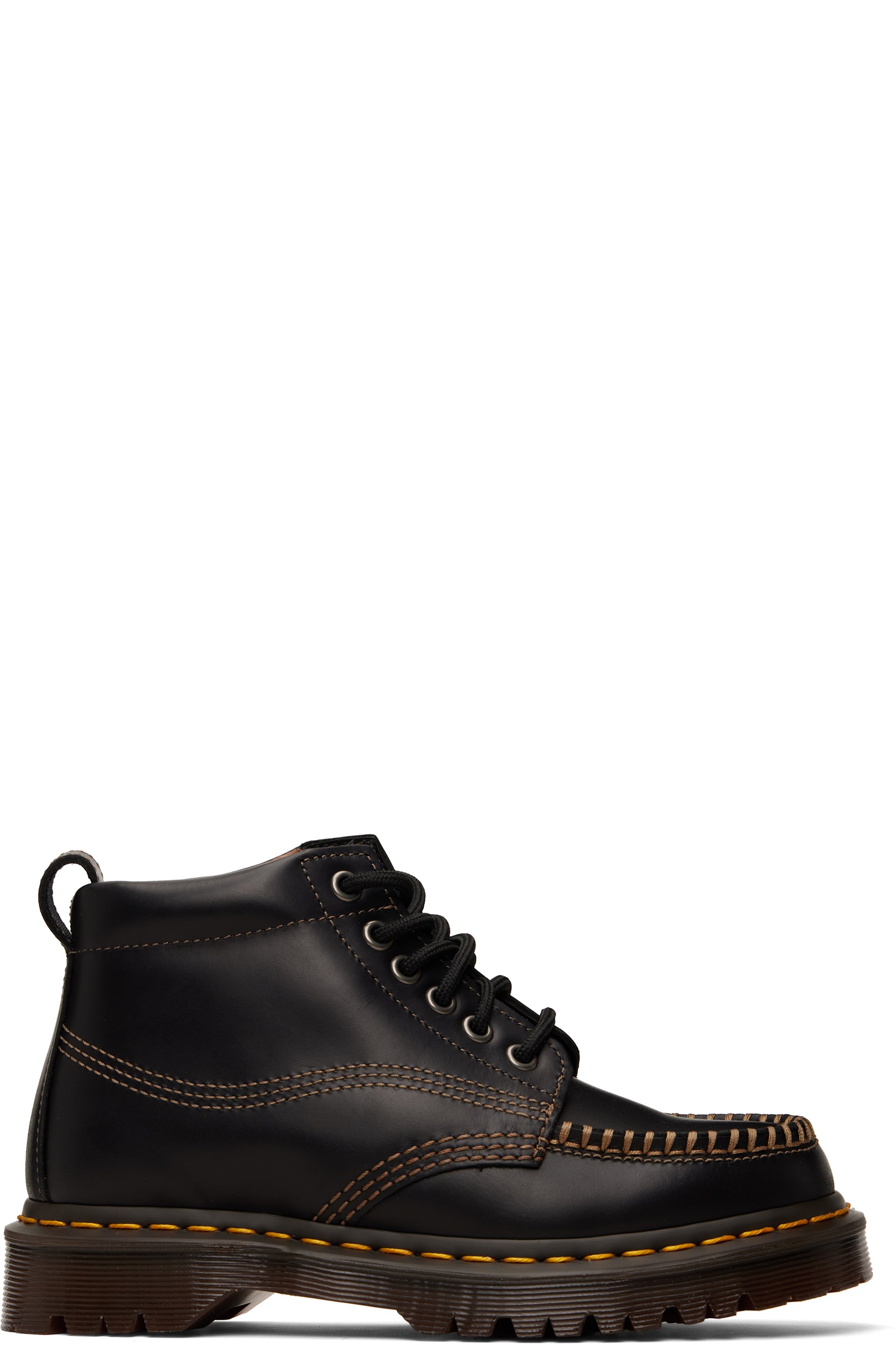 Dr. Martens - Bottines Lowell Chukka noires en cuir à bout de style mocassin