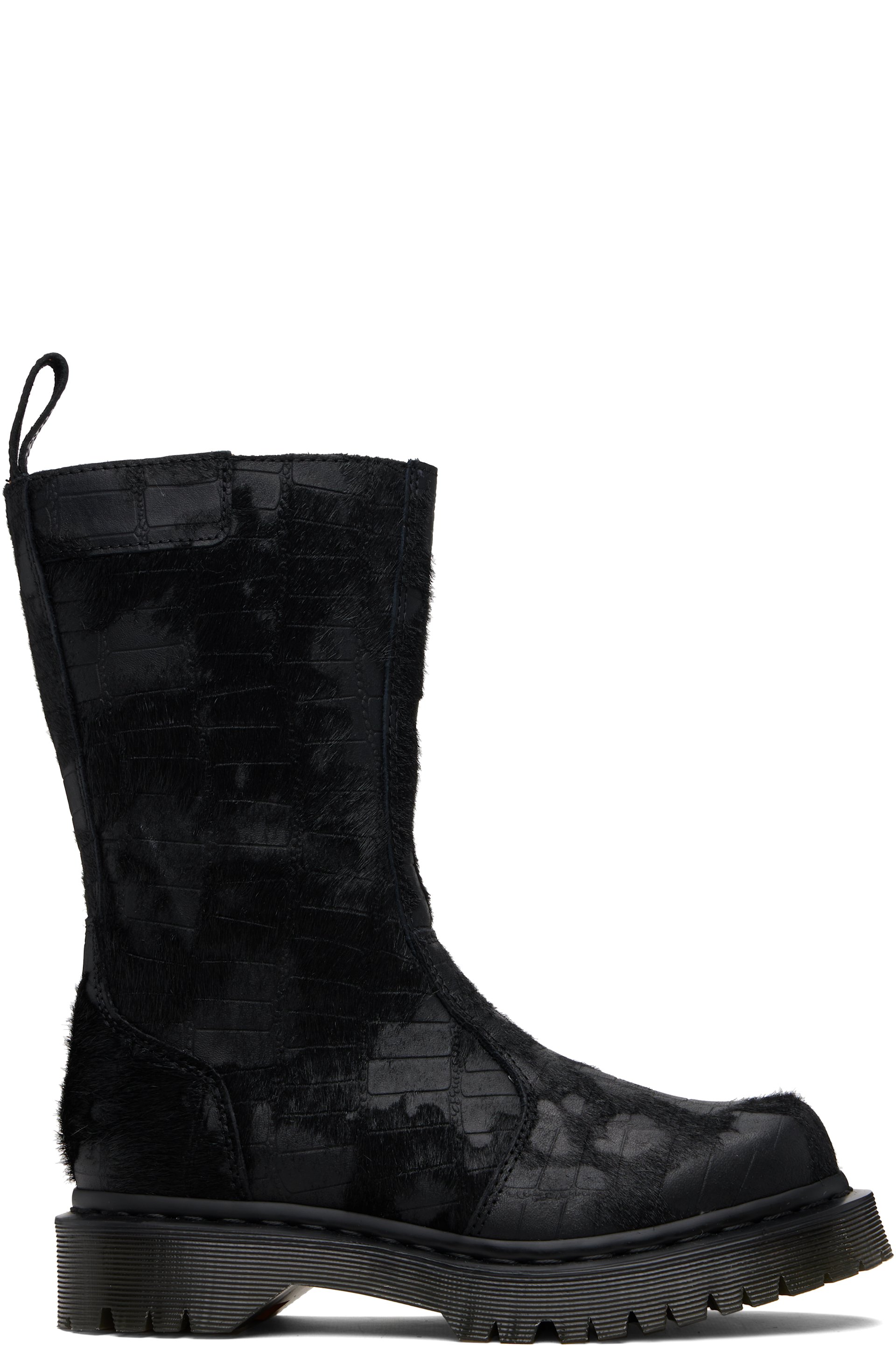 Dr. Martens - Bottes Rejena noires en cuir gaufré façon croco
