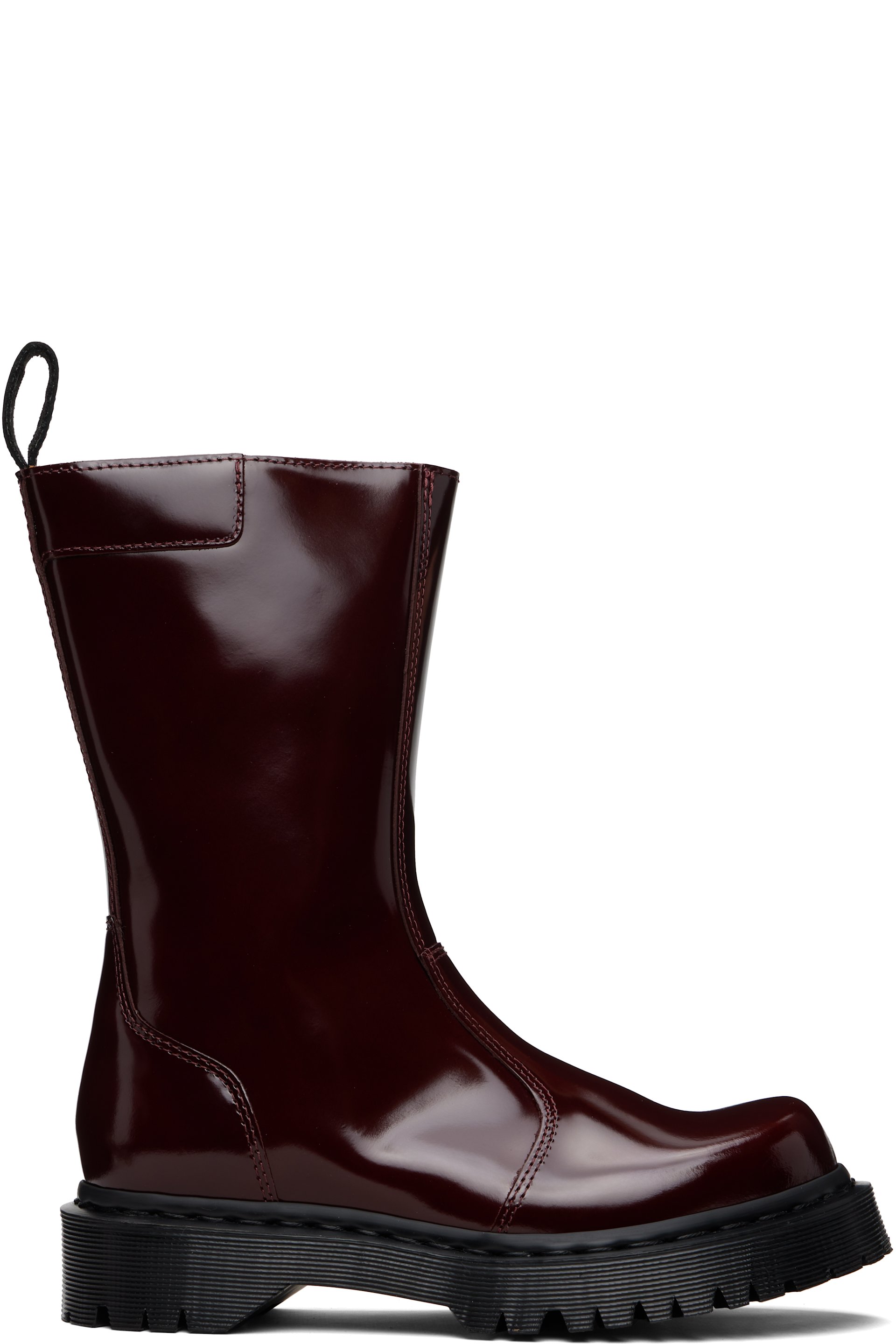 Dr. Martens - Bottes Rejena bourgogne en cuir verni