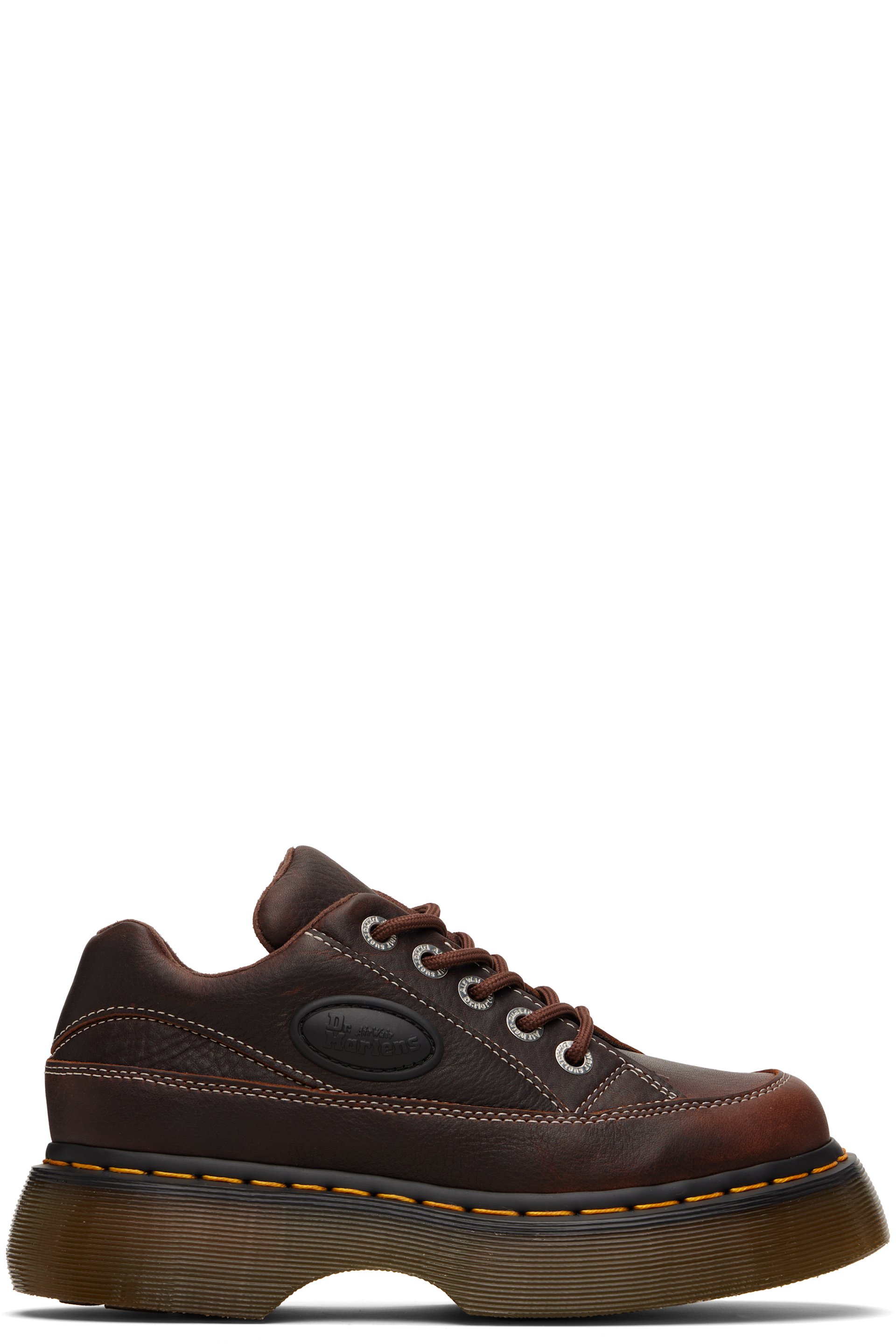 Dr. Martens - 棕色 Buzz 5-Eye Grizzly Leather 德比鞋