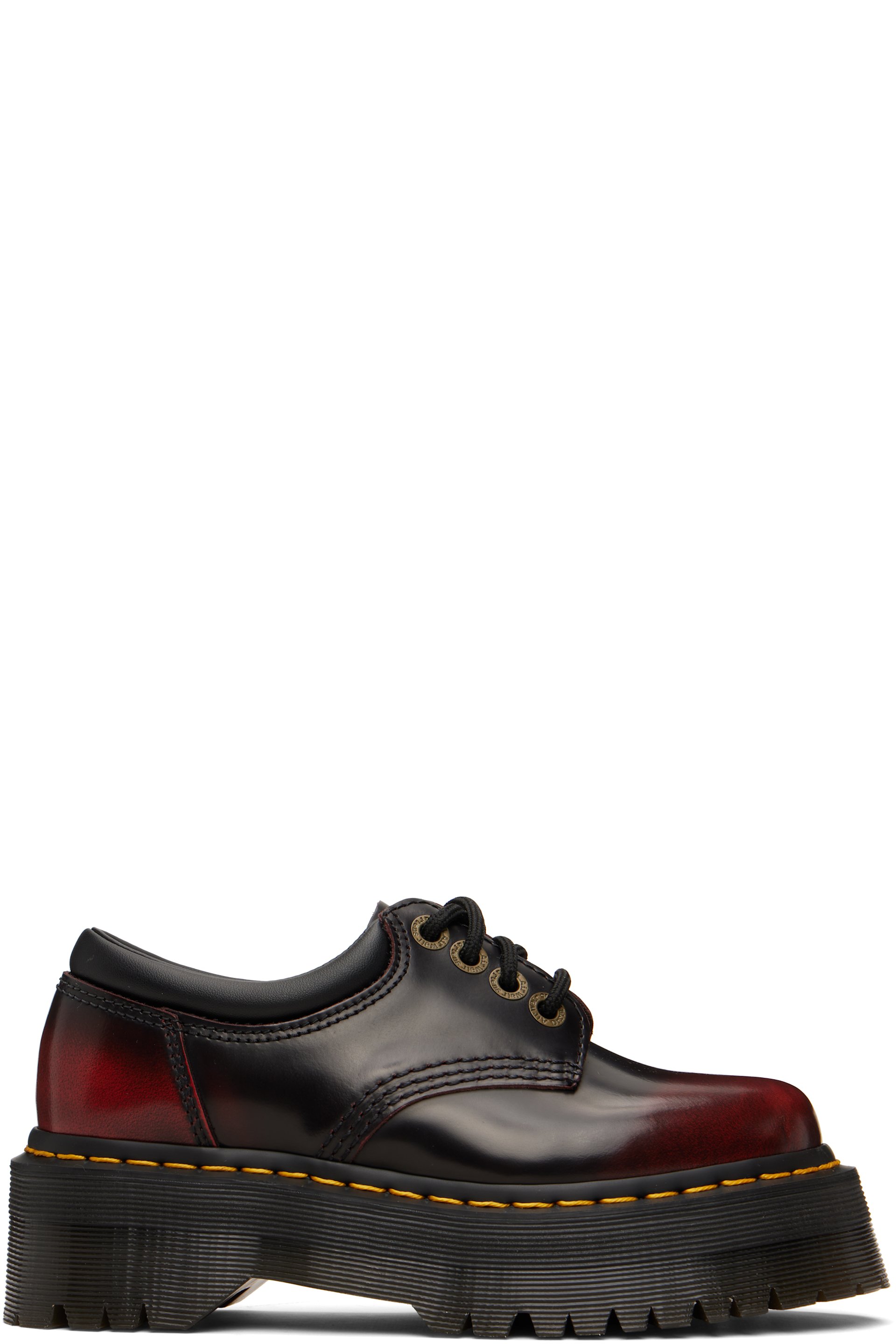 Dr. Martens - バーガンディ 8053 Quad プラットフォーム ダービー