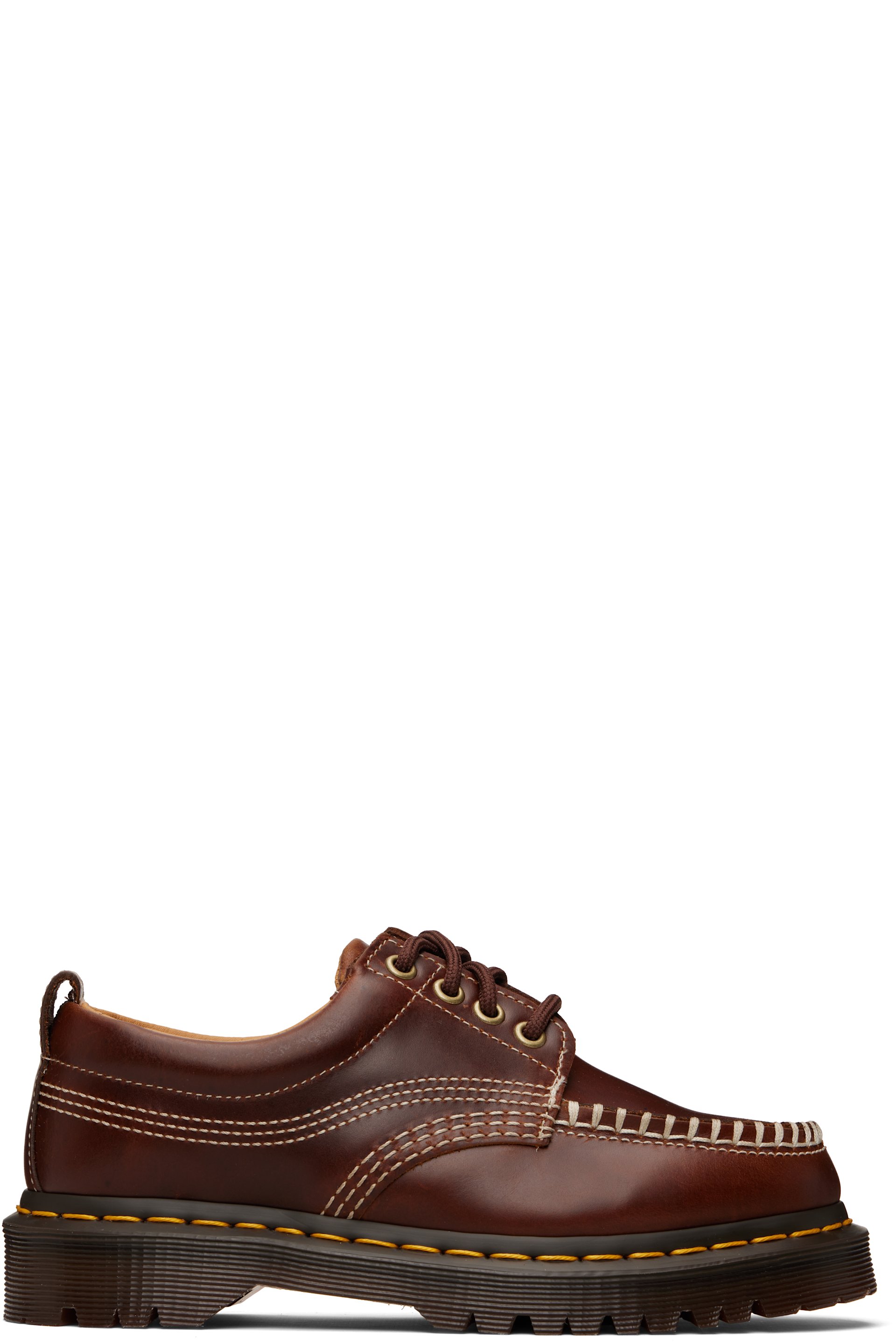Dr. Martens - ブラウン Lowell レザー モックトゥ ダービー