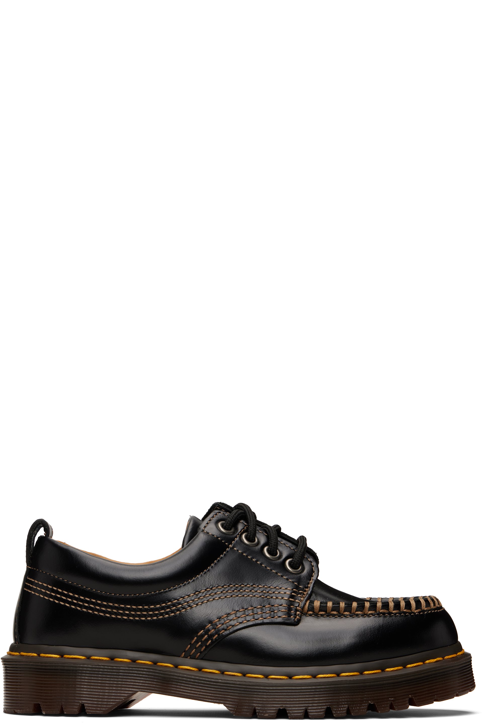 Dr. Martens - ブラック Lowell レザー モックトゥ ダービー