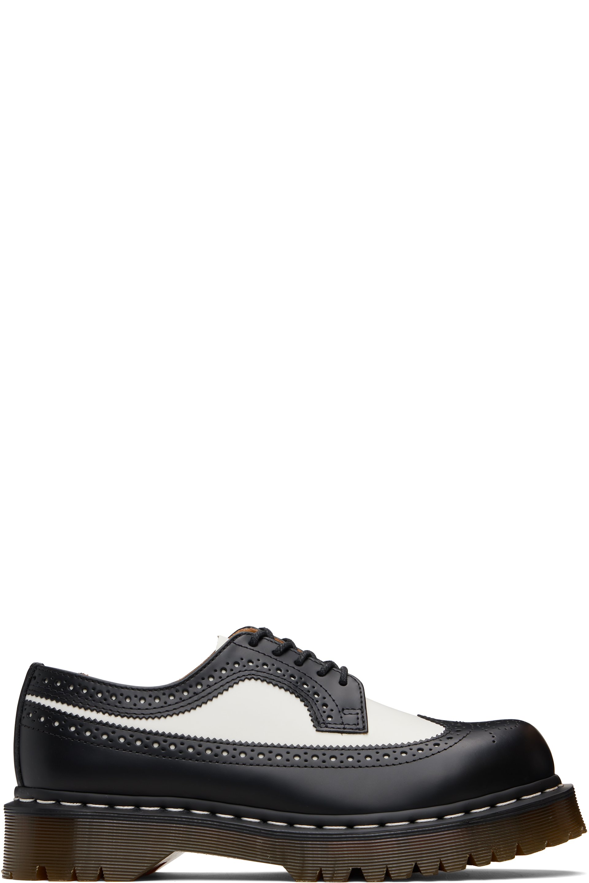 Dr. Martens: Black & White 3989 Bex Smooth Leather Brogue Derbys