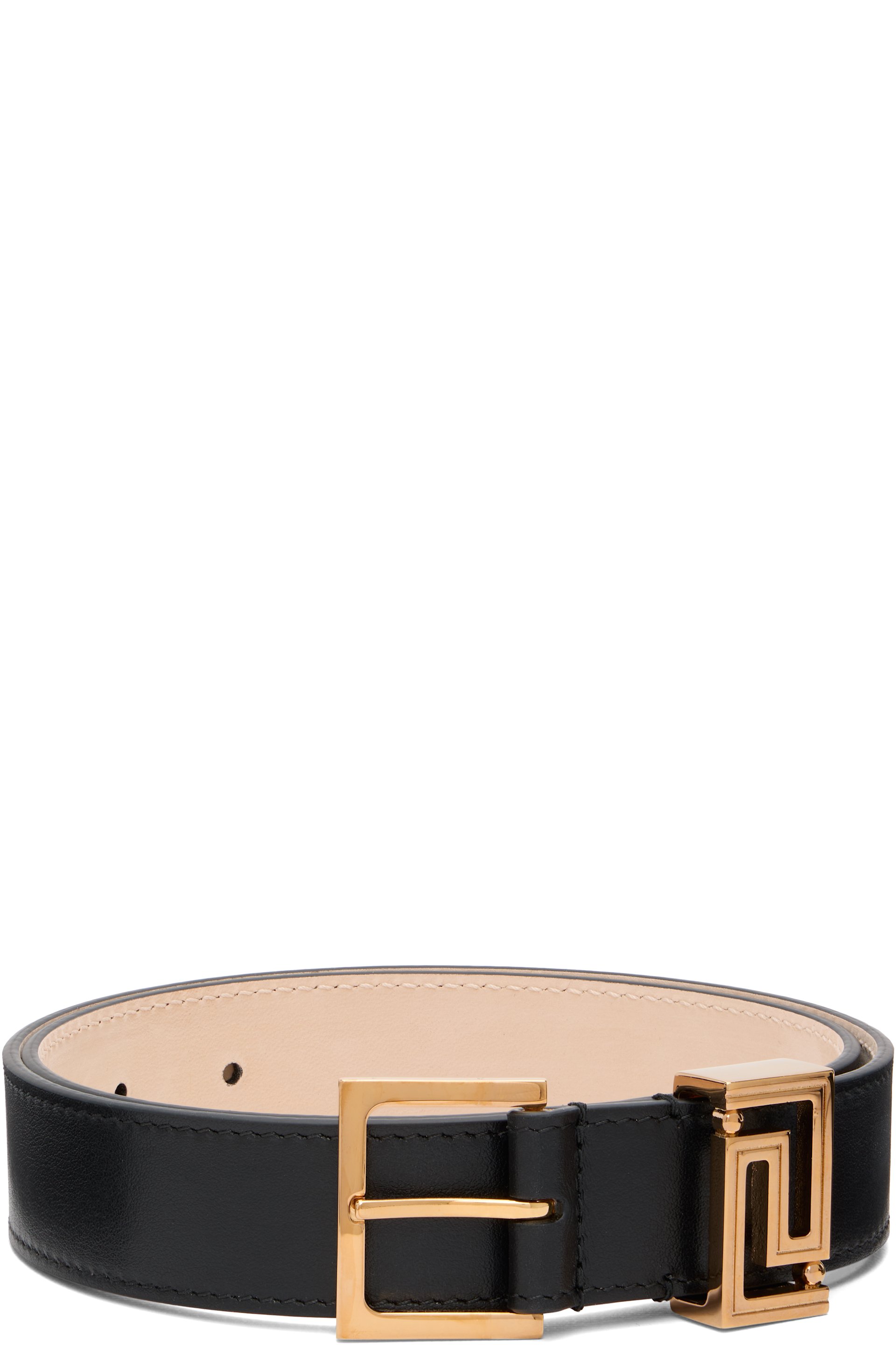 Versace - Ceinture noire en cuir - Greca Goddess