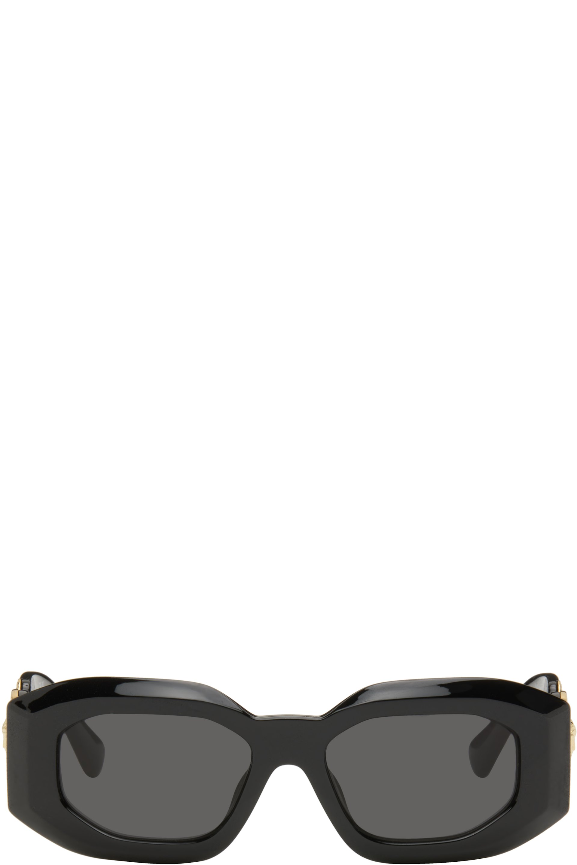 Versace - Lunettes de soleil surdimensionnées noires à logos Medusa Biggie