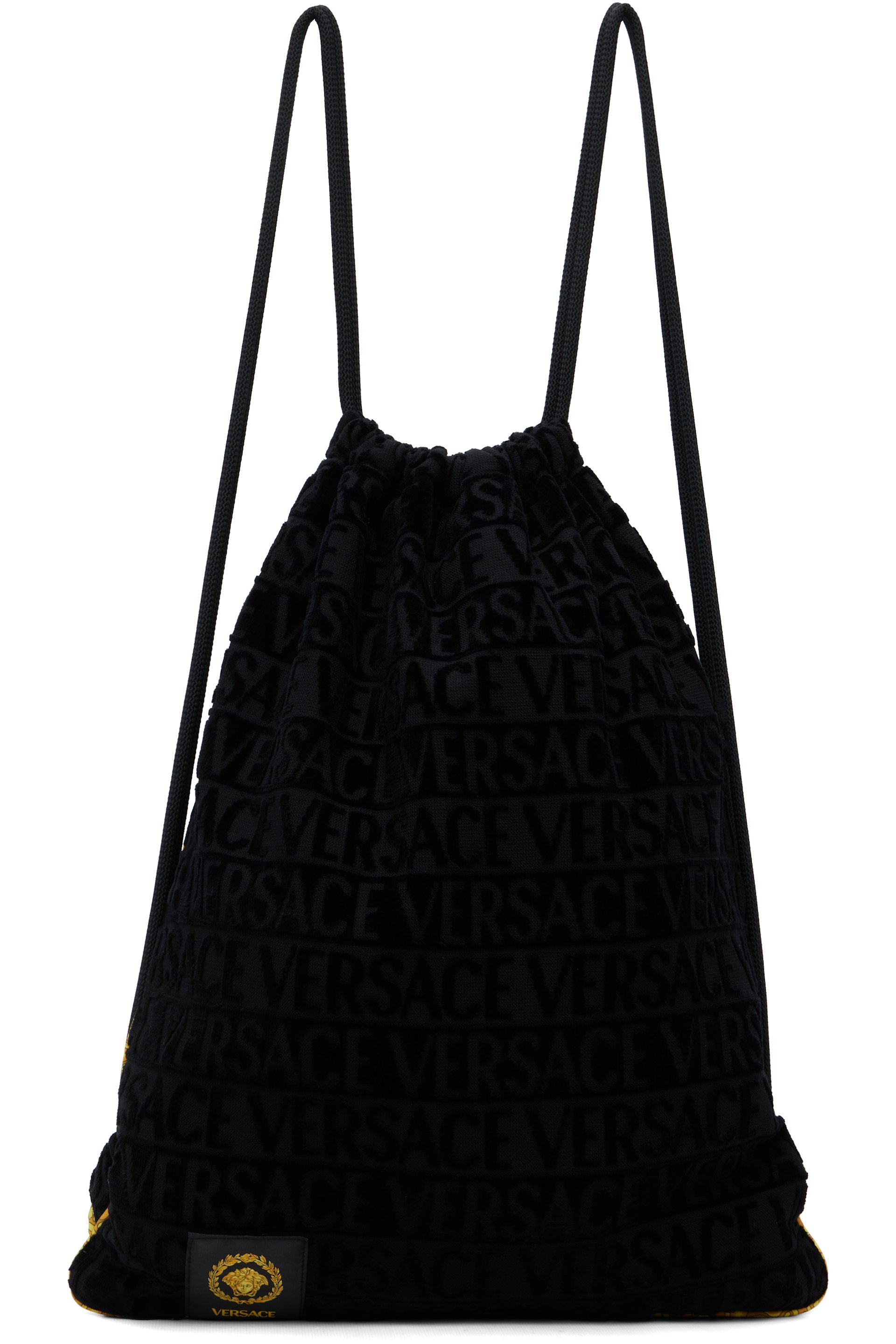 Versace - Sac de sport noir à motif I Love Baroque