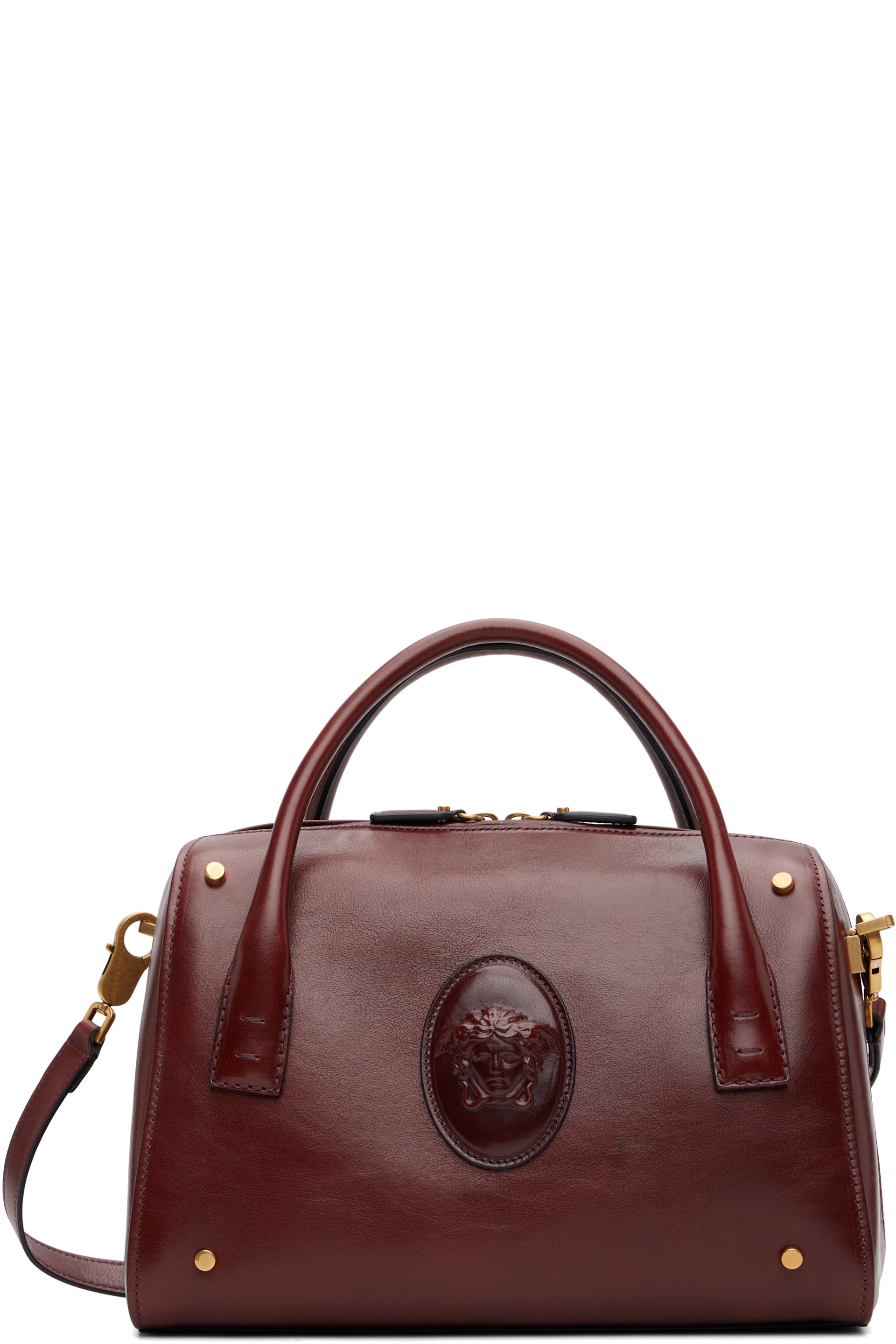 Versace - Brown Roomy Leather Boston Bag