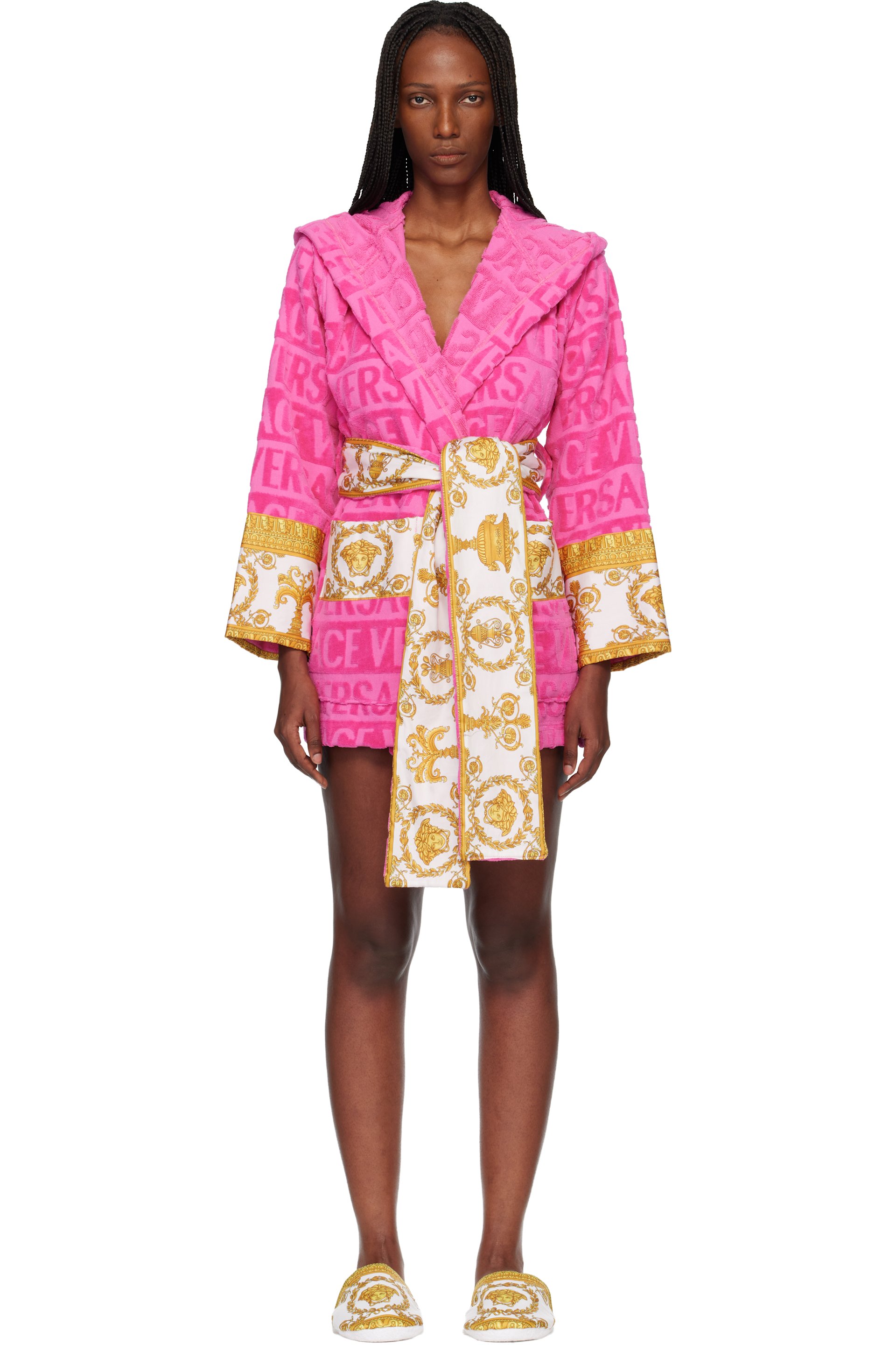 Versace - Pink 'I Heart Baroque' Short Bathrobe