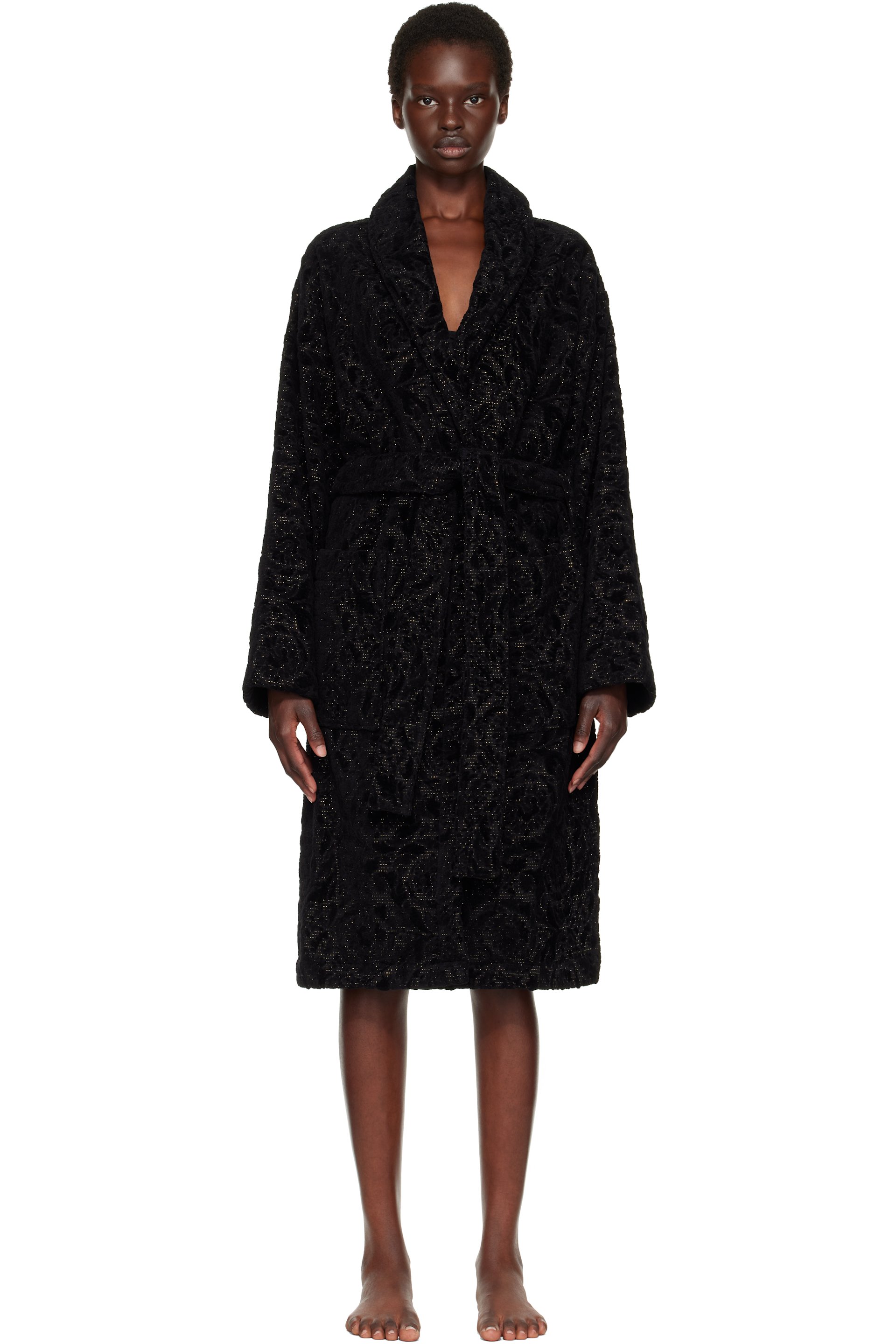 Versace - Gray Barocco Bathrobe