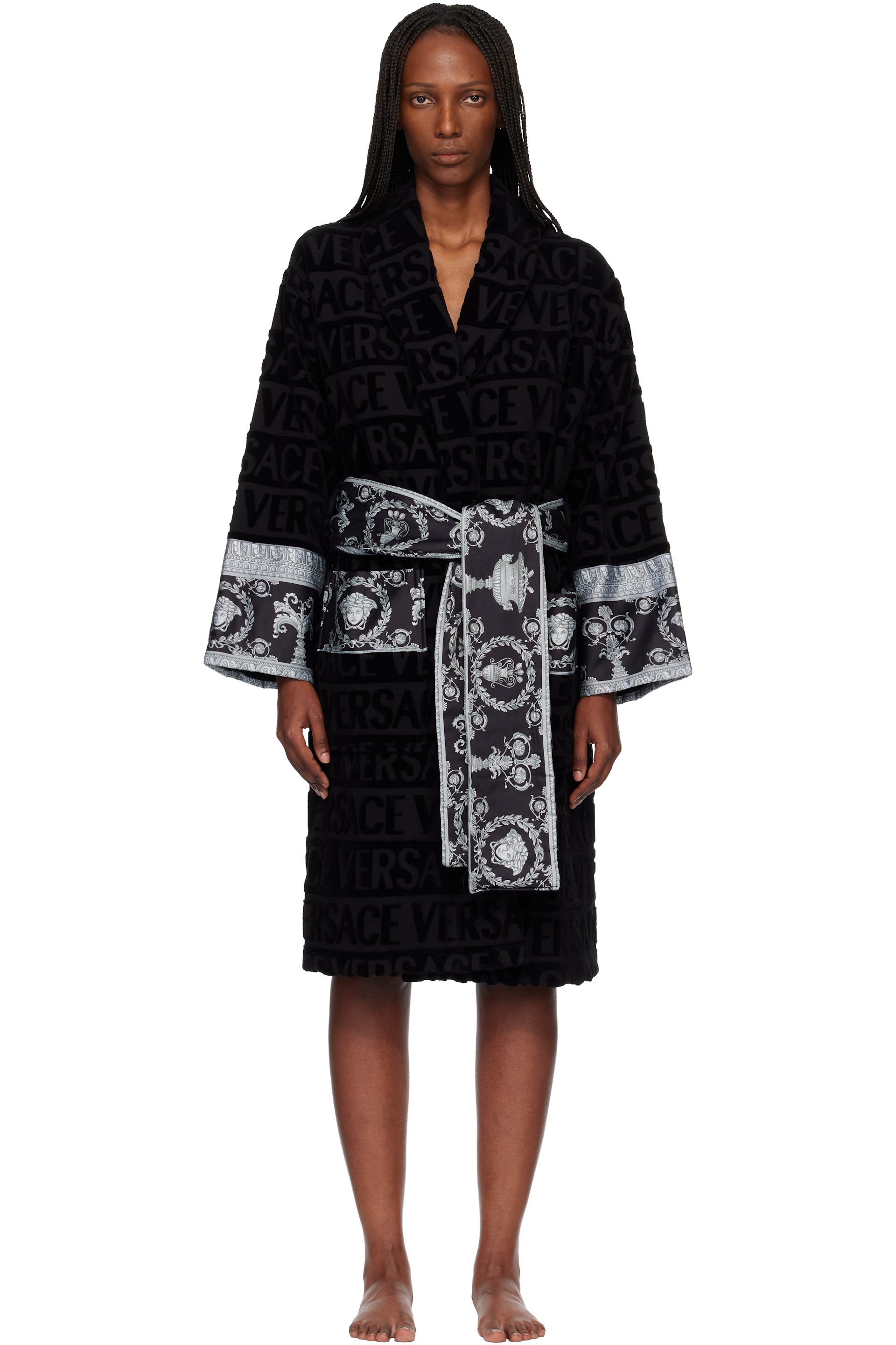 Versace - Black 'I Heart Baroque' Bathrobe
