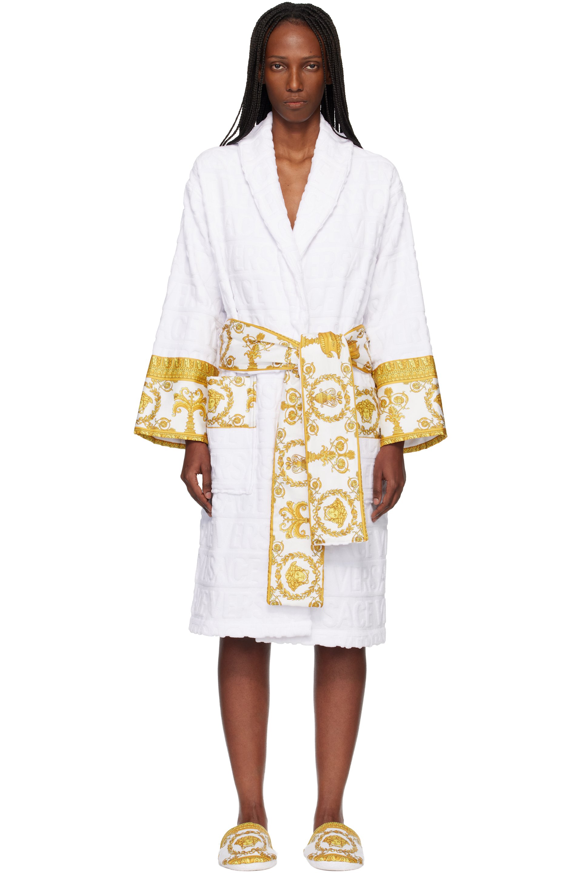 Versace - White 'I Heart Baroque' Bathrobe