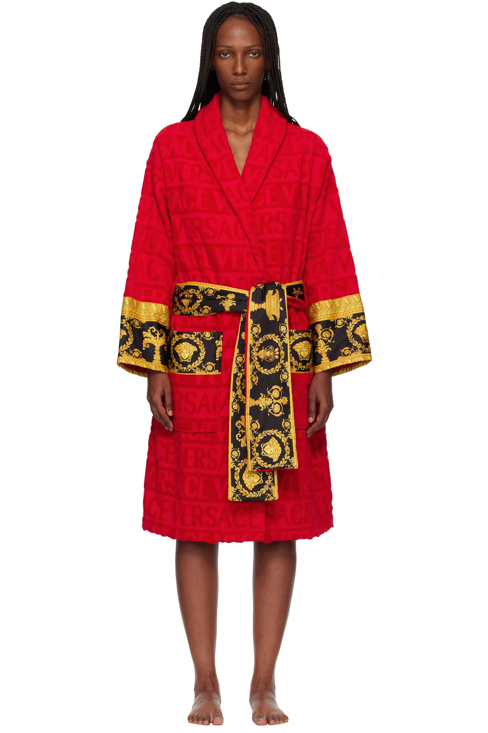 Versace - Red 'I Heart Baroque' Bathrobe