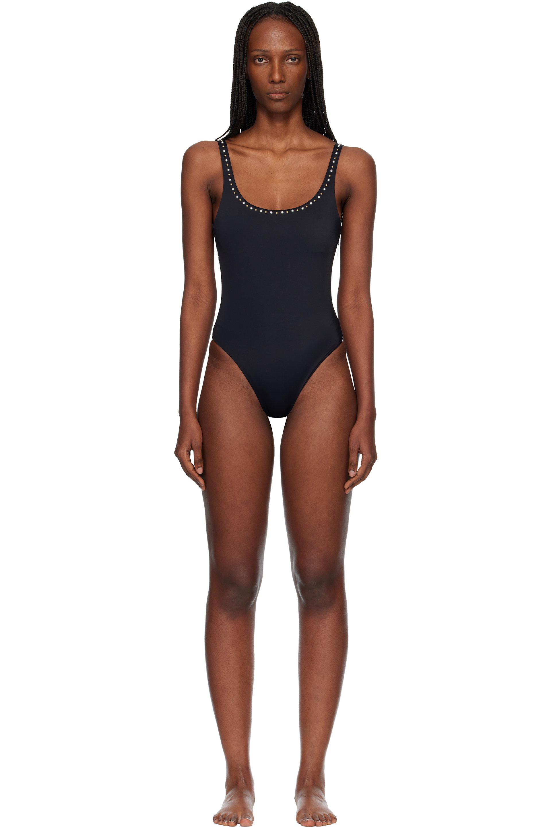Versace - Maillot de bain noir à clous