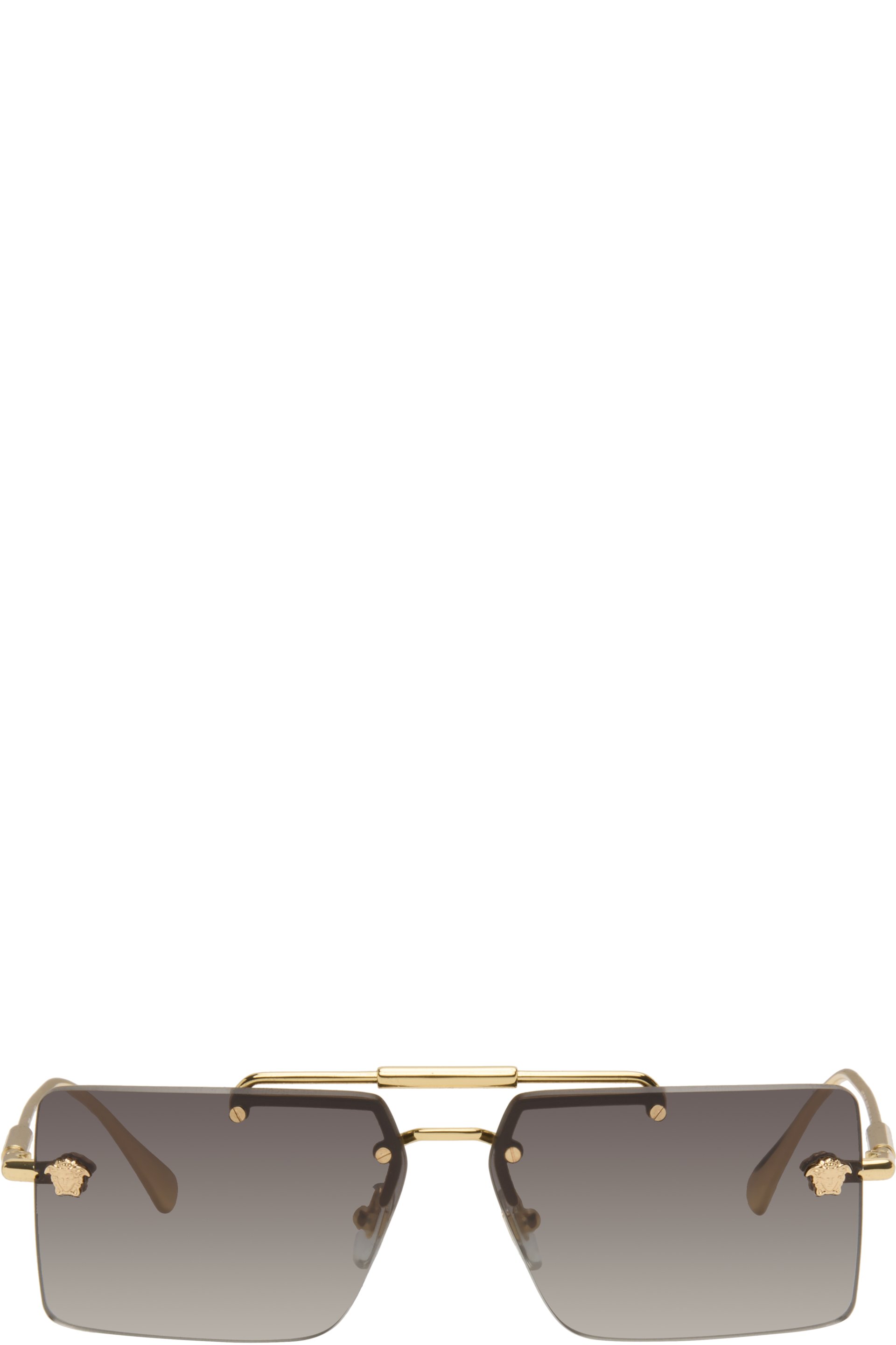 Versace - Gold Rimless Sunglasses