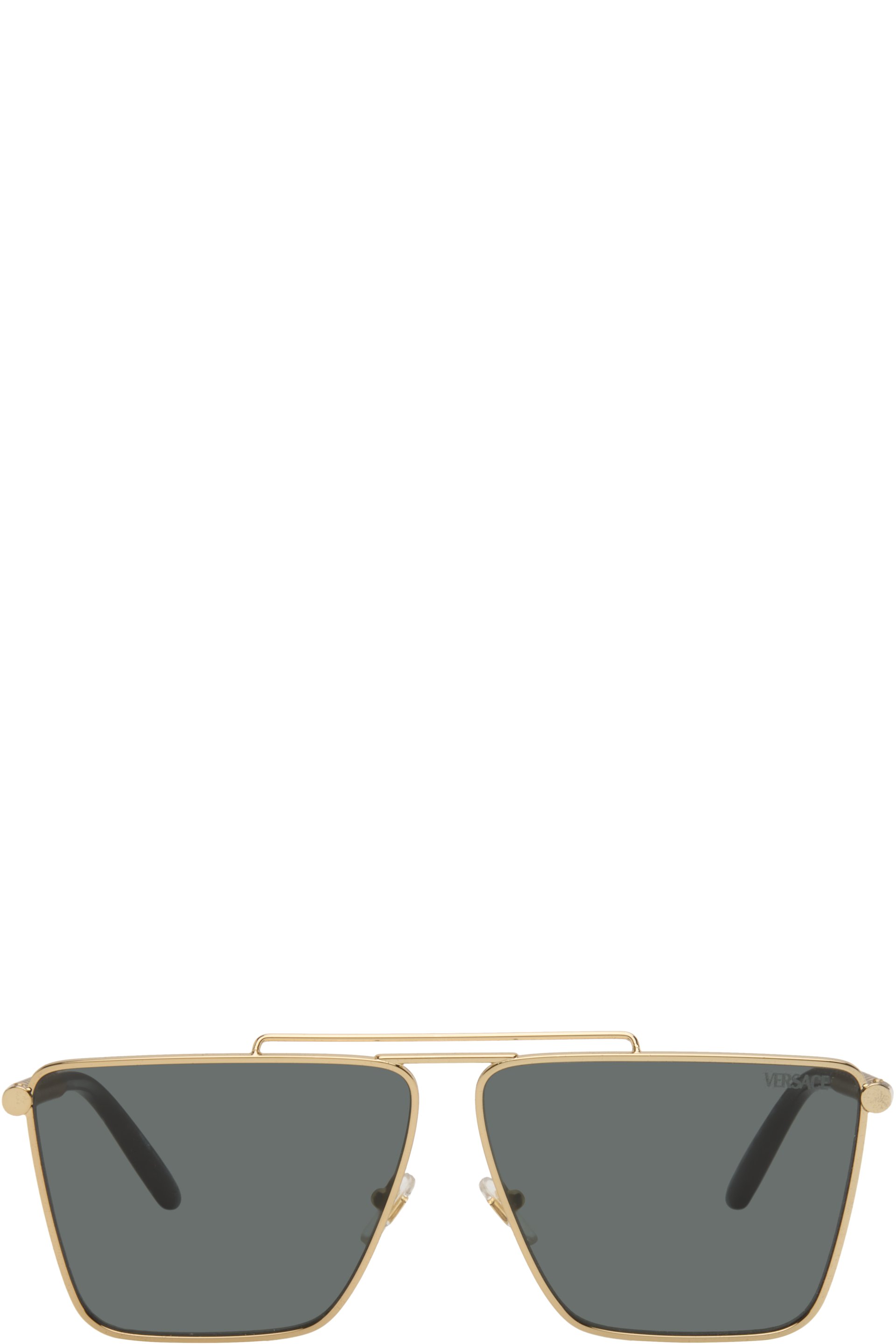 Versace - Black Tubular Greca Sunglasses