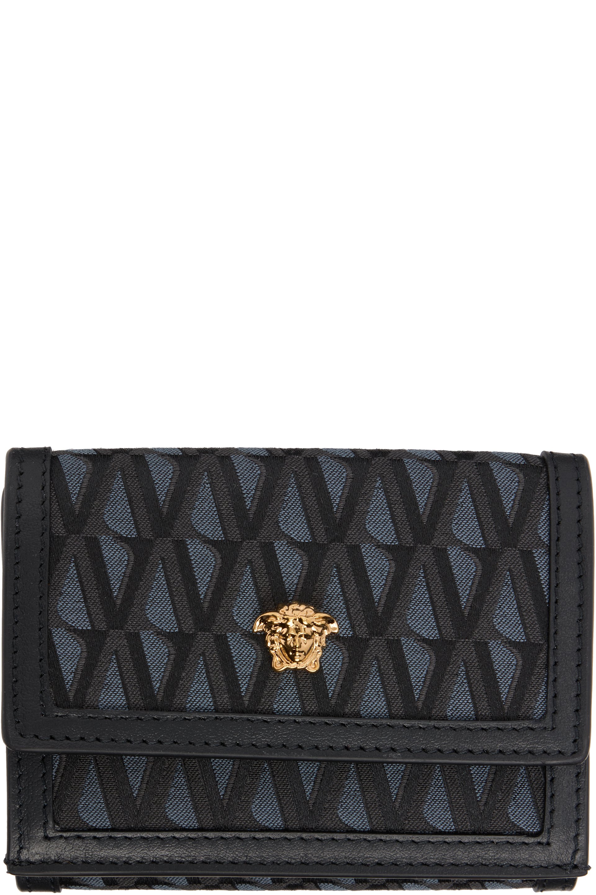Versace: ブラック 'La Medusa' V ジャカード 財布 | SSENSE 日本