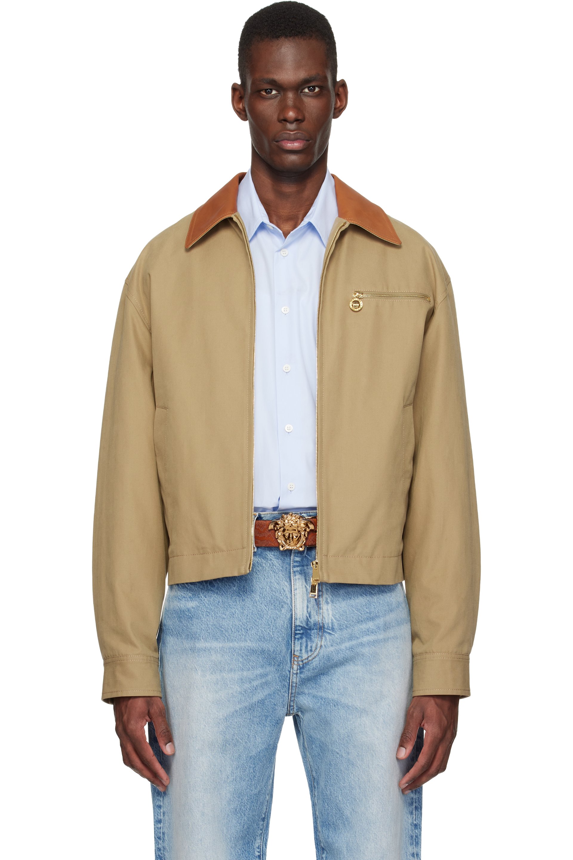 Versace - Beige Cotton Canvas Blouson Jacket